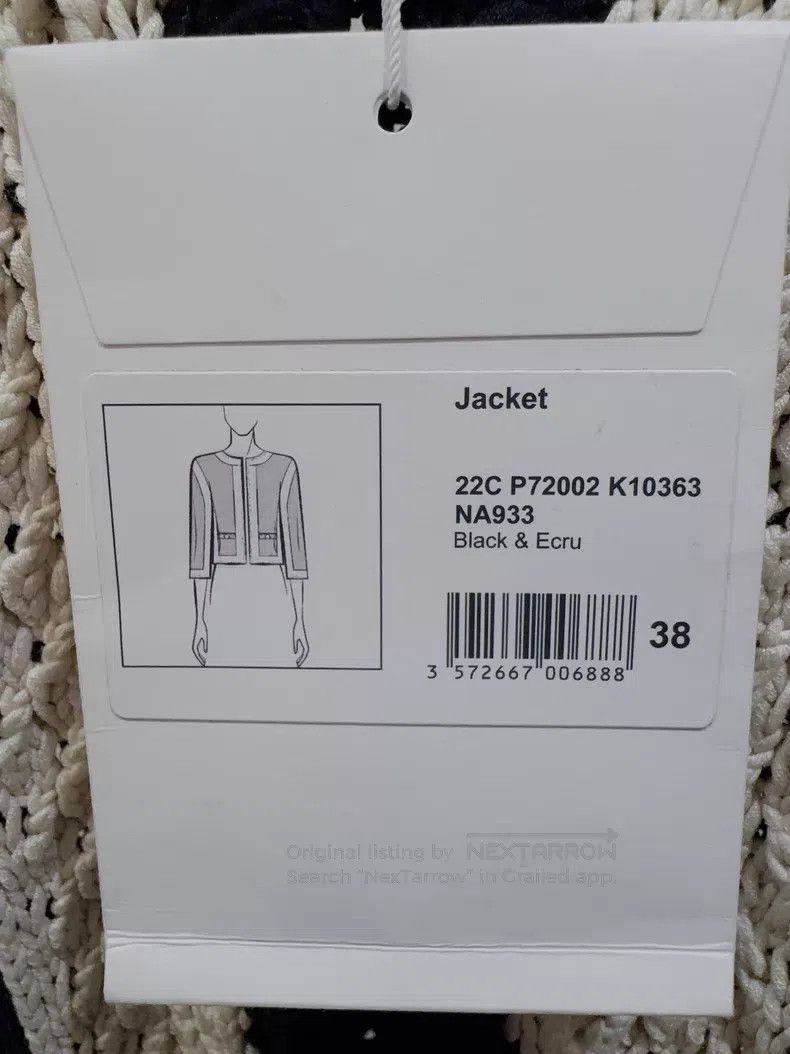 Chanel Chanel 22C black and white thick line knitted cardigan coa Size XS / US 0-2 / IT 36-38 - 3 Thumbnail