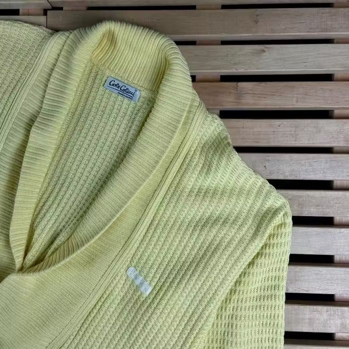 Carlo Colucci × Vintage Mens Sweater Cardigan Carlo Colucci Vintage Yellow Size L Size US L / EU 52-54 / 3 - 2 Thumbnail