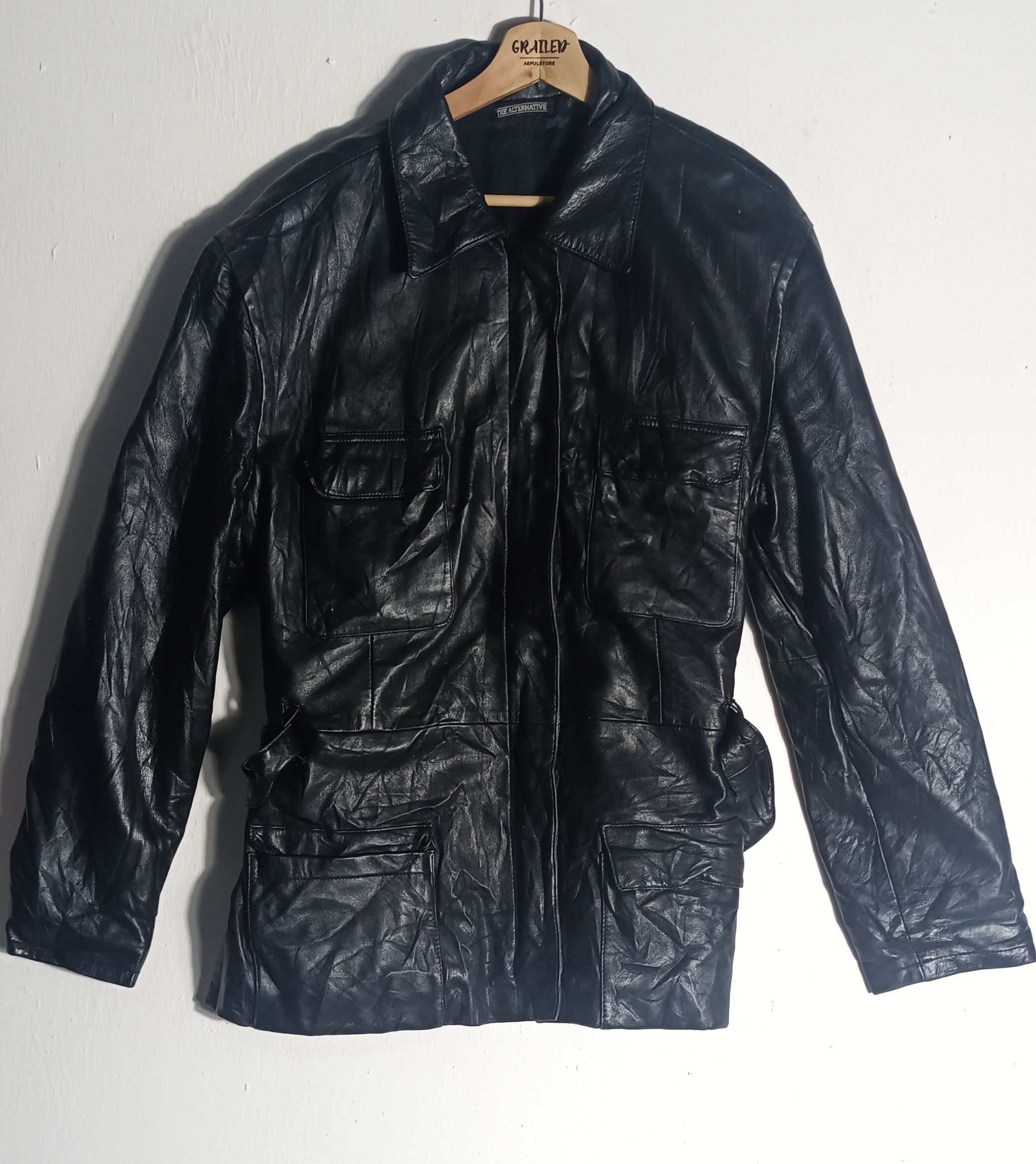 Vintage Vintage Genuine Black Leather TheAlternative Size US L / EU 52-54 / 3 - 1 Thumbnail