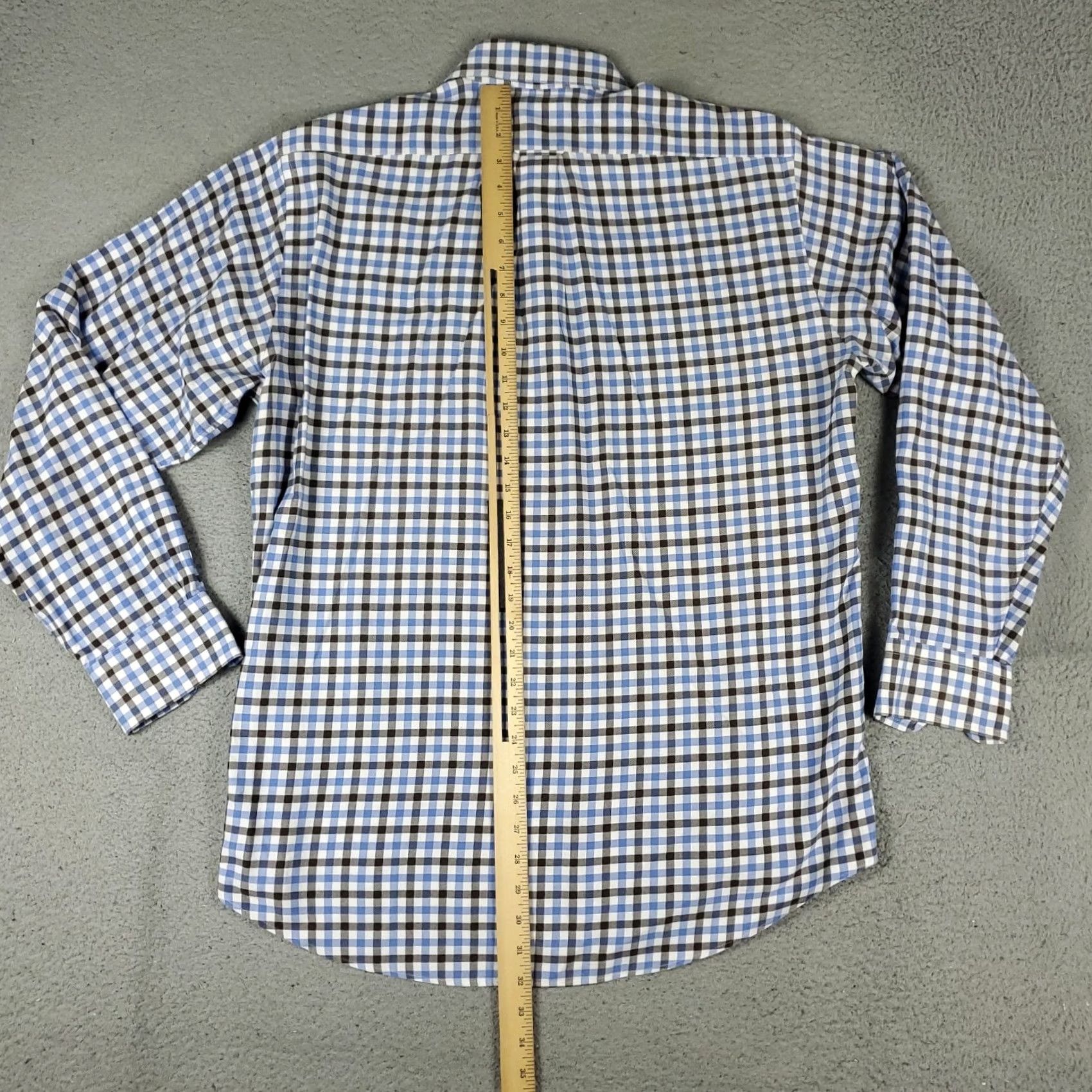Faconnable Faconnable Shirt Mens Large Blue Check Casual Button Up Long Sleeve Size US L / EU 52-54 / 3 - 5 Thumbnail