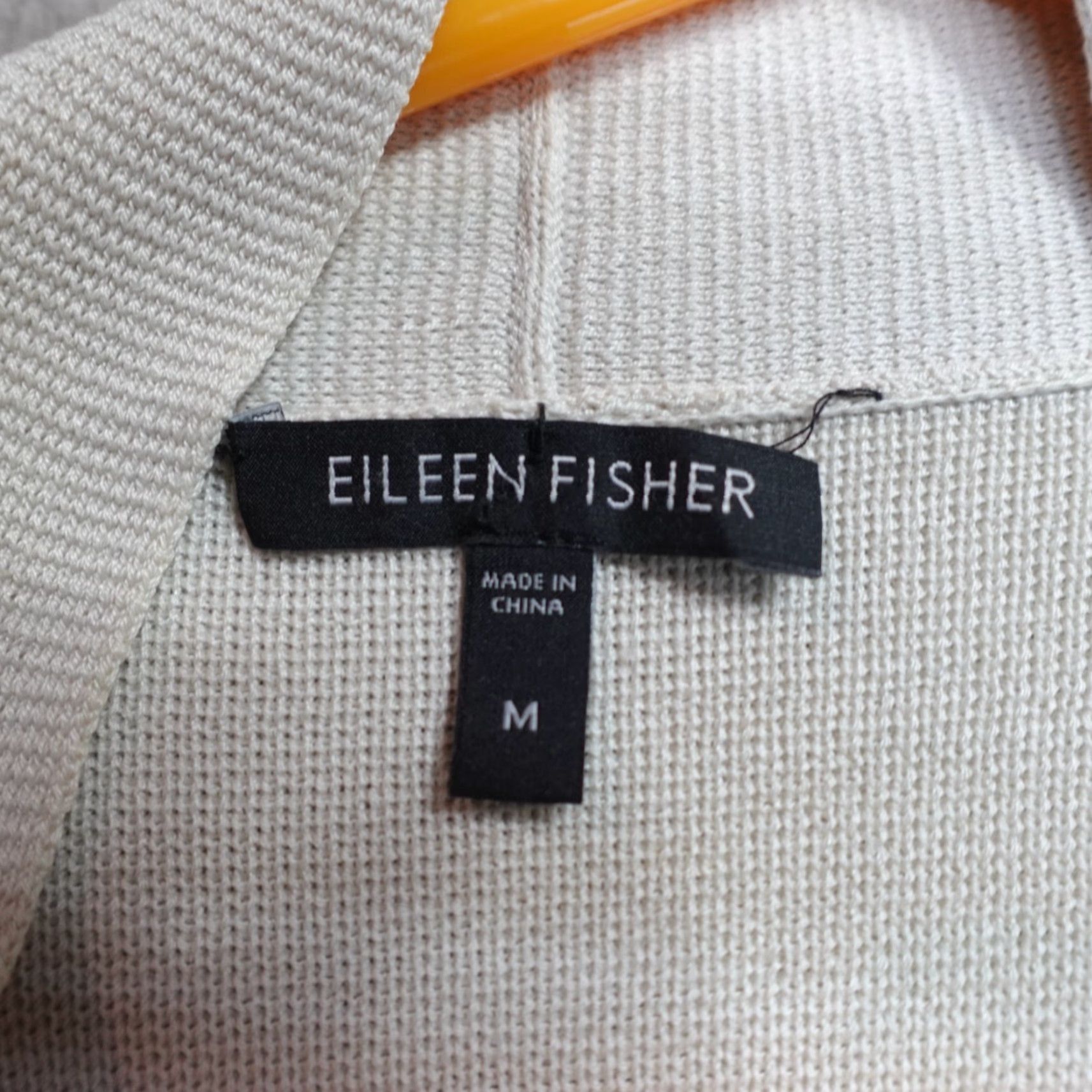 Eileen Fisher Eileen Fisher Sweater Cardigan Medium Beige Silk Blend Open Front Wrap Size M / US 6-8 / IT 42-44 - 2 Thumbnail