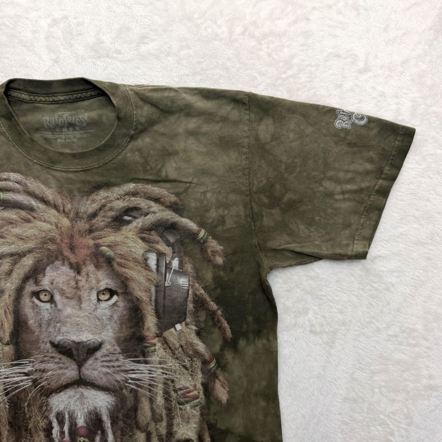 Vintage Rainforest Cafe Shirt Mens Medium Green Tie Dye Lion Rasta Graphic Tee Size US M / EU 48-50 / 2 - 4 Thumbnail