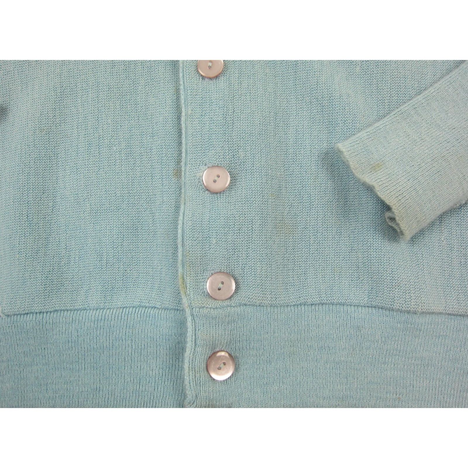 Van Heusen VINTAGE Van Heusen Cardigan Womens M Blue Knit Sweater Cardigan 50s 60s Size M / US 6-8 / IT 42-44 - 7 Thumbnail