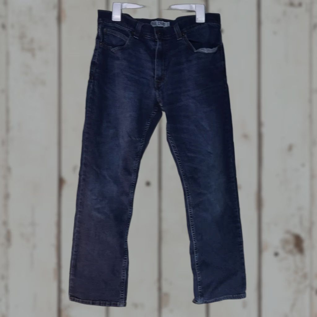 Vintage VINTAGE True Craft Jeans Men Size 34x30 Straight Fit Dark Blue Denim Casual Pants Size US 34 / EU 50 - 1 Thumbnail