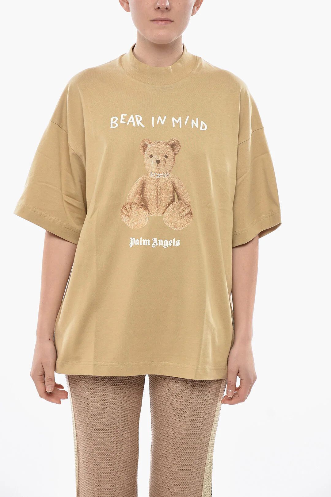 Palm Angels og1mm0326 Cotton Loose-Fit T-Shirt in Beige Size XS / US 0-2 / IT 36-38 - 1 Thumbnail