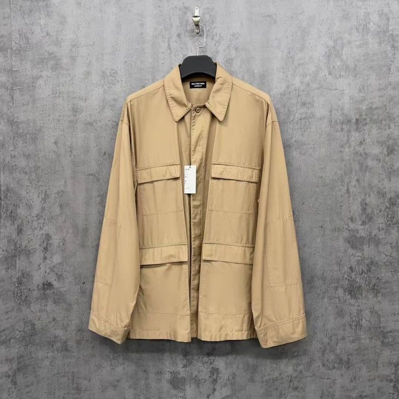 Balenciaga Balenciaga Embroidered Logo Work Jacket Coat Size US S / EU 44-46 / 1 - 1 Thumbnail