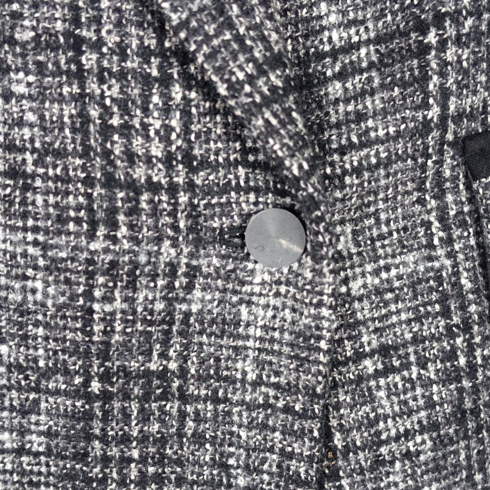 Vintage KL by LYNN Coat Womens Size 2 Black Gray Wool Blend Tweed Plaid Winter Overcoat Size XS / US 0-2 / IT 36-38 - 3 Thumbnail