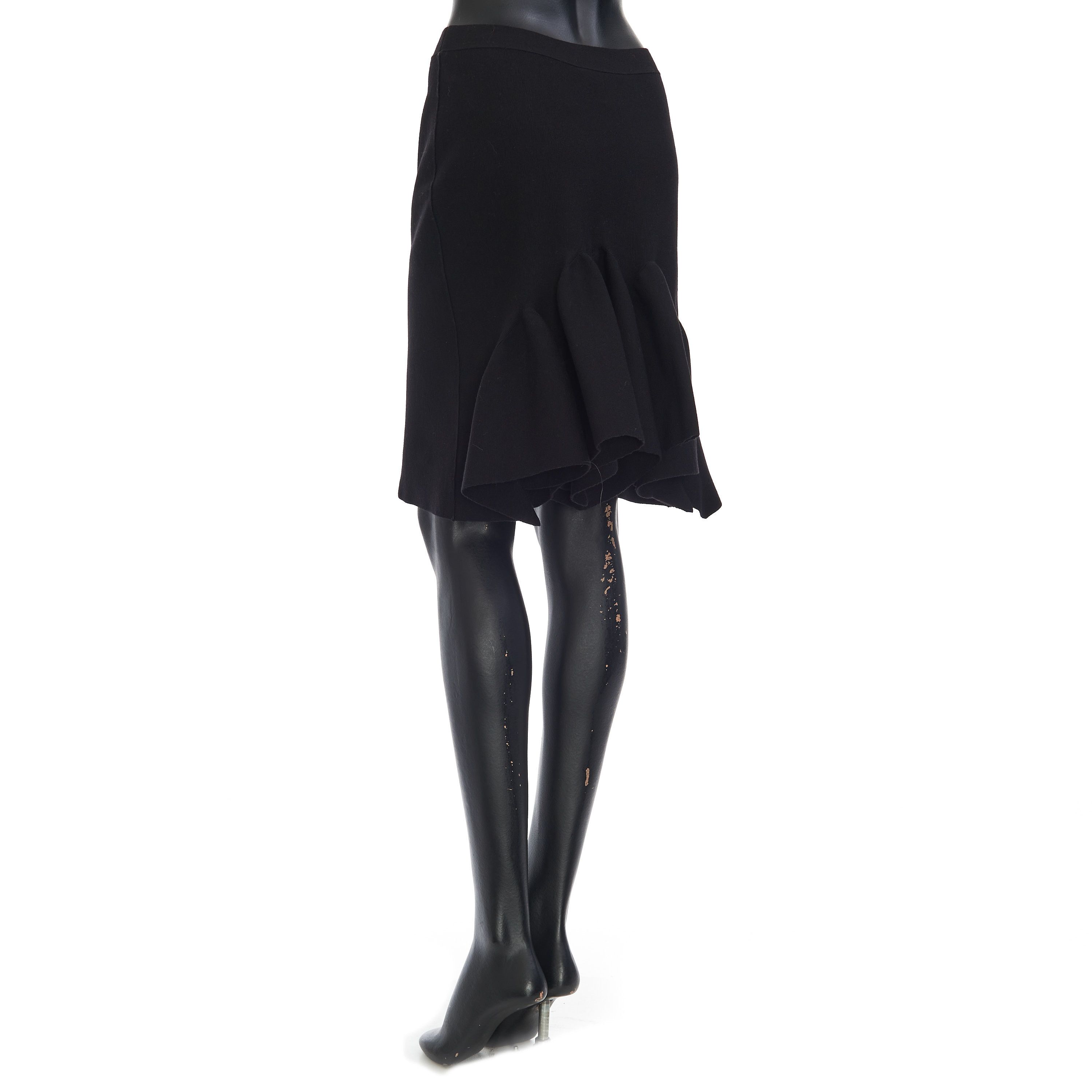 Bottega Veneta Lightweight Compact Stretch Skirt In Black Wool Size 28" / US 6 / IT 42 - 4 Thumbnail
