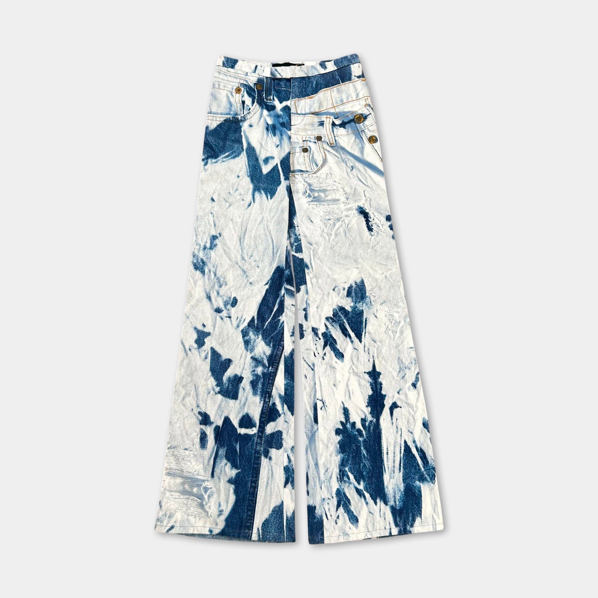 Roberto Cavalli Just Cavalli Denim on Denim Printed Jeans Size 24" / US 00 / IT 34 - 1 Thumbnail