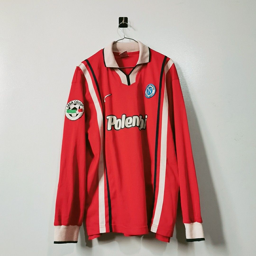image of Nike Match Worn Napoli 1998 1999 Away Jersey (1) Taglialatela in Red, Men's (Size Large)