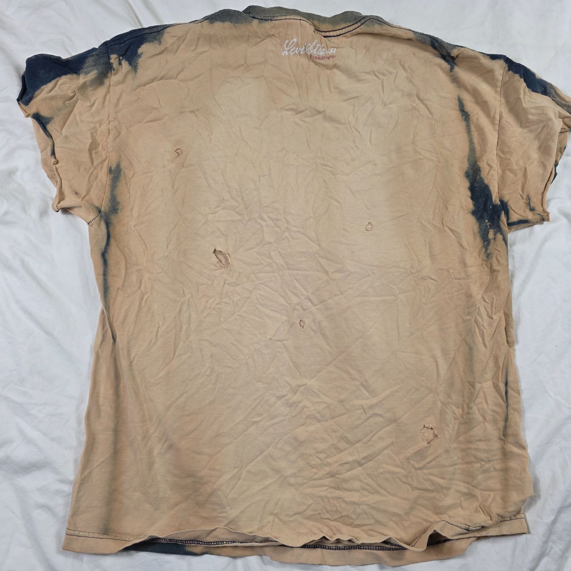 Levi's Vintage Levi Strauss Mens XL Beige Graphic USA Flag Distress Size US XL / EU 56 / 4 - 2 Thumbnail