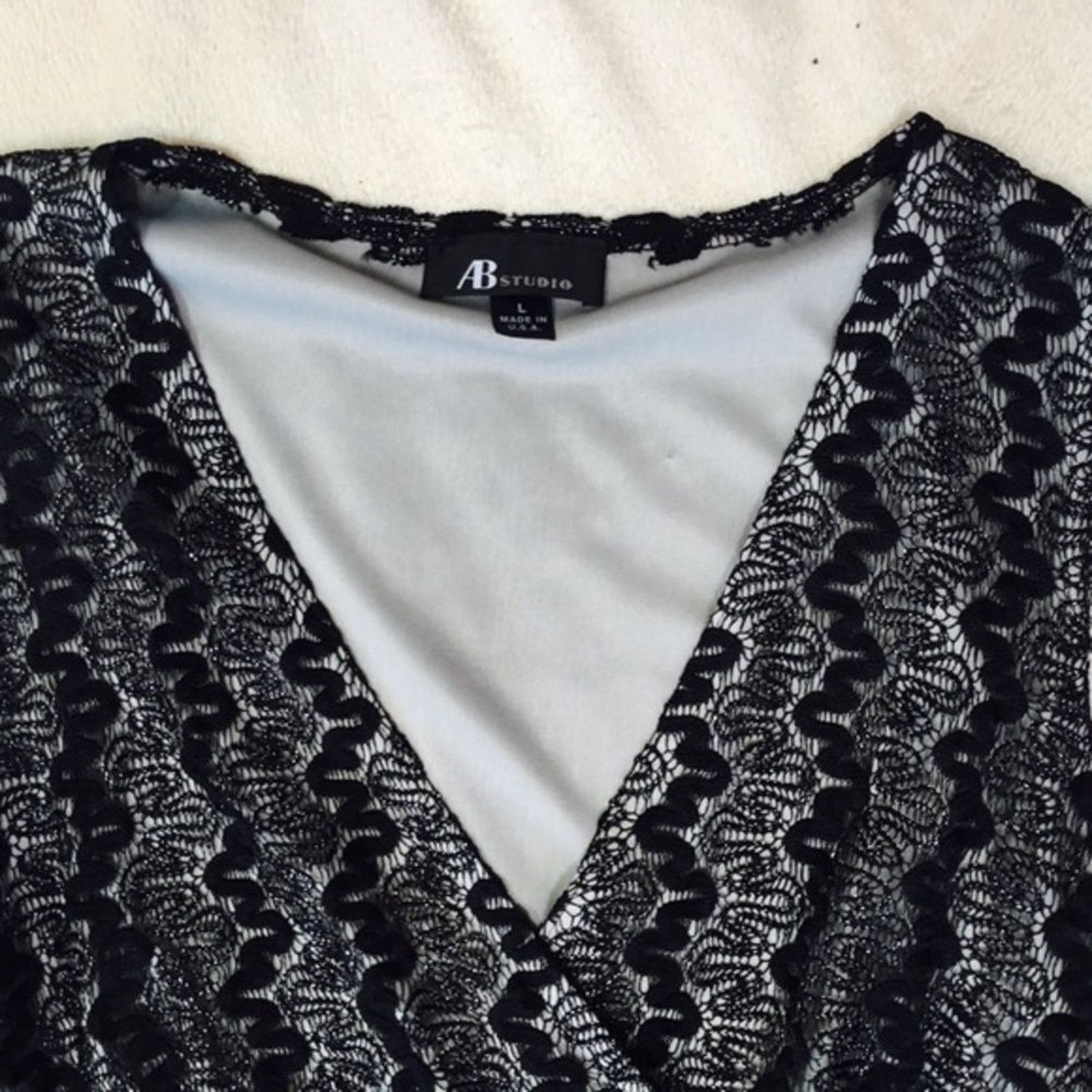 Other AB Studio Black and Silver V-Neck Tank Top | Sz L Size L / US 10 / IT 46 - 3 Thumbnail