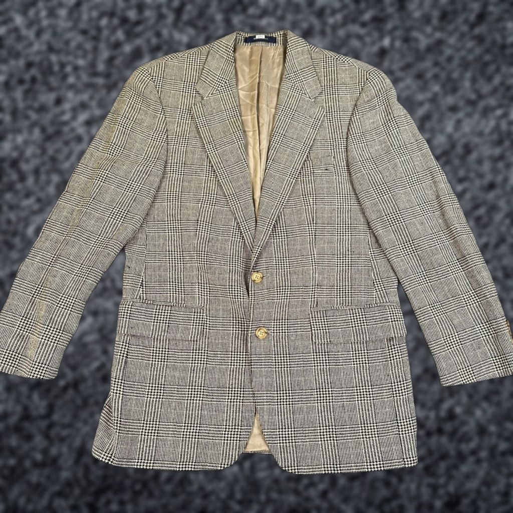 Ralph Lauren Ralph Lauren Sport Coat Jacket Men L Beige Check Two-Button Blazer 2 Piece Notch Lapel Canada Size 42R - 1 Thumbnail