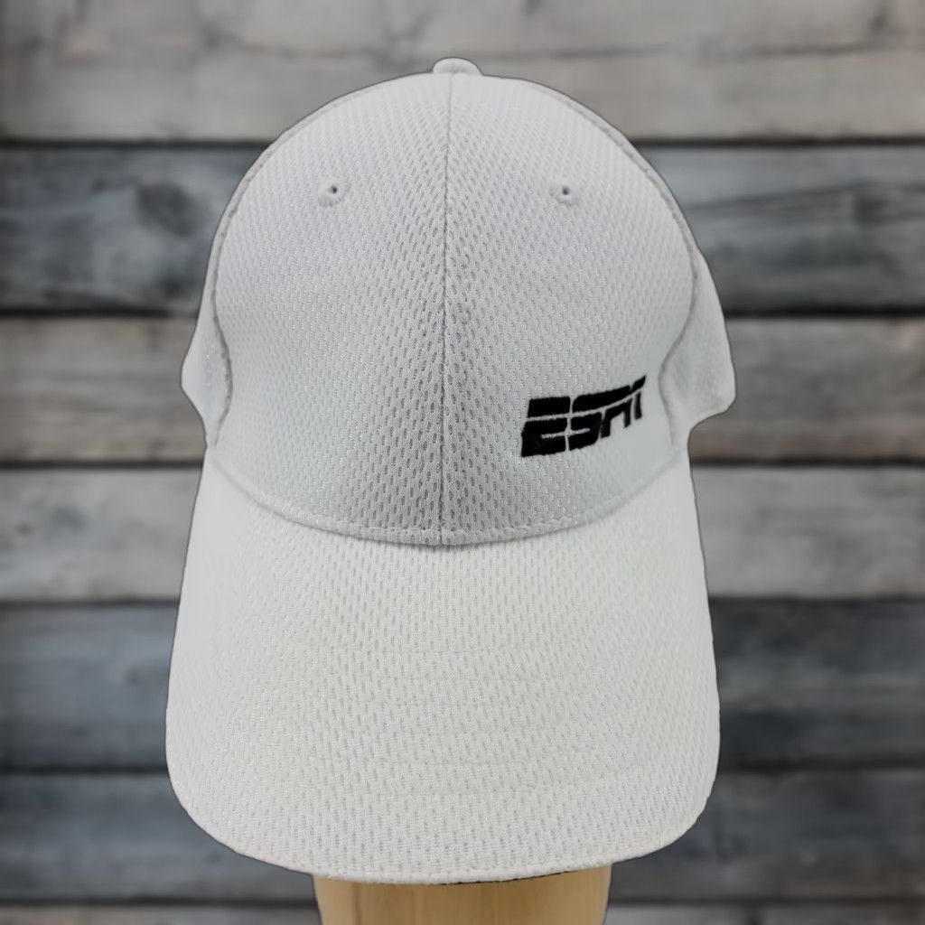 Vintage ESPN Cap Hat Adjustable White Baseball Cap Mens Size ONE SIZE - 1 Thumbnail