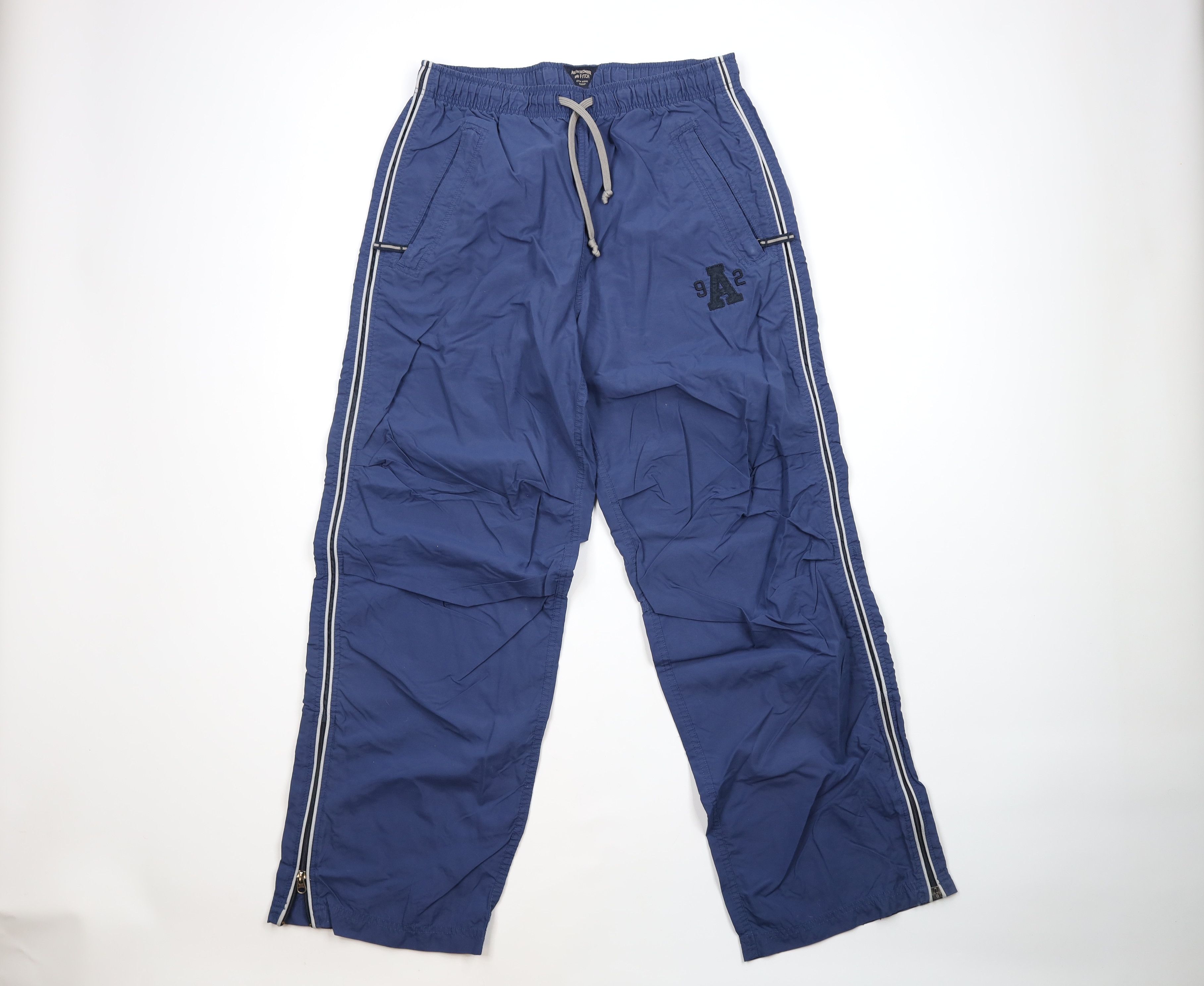 Abercrombie & Fitch × Vintage Vintage 90s Abercrombie & Fitch Striped Wide Leg Pants Blue Size US 34 / EU 50 - 1 Thumbnail