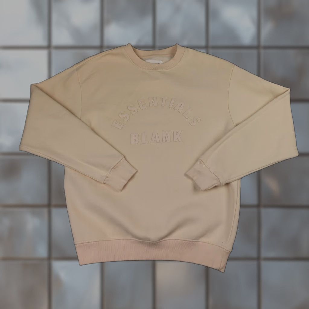 Essentials Blank Essentials Crewneck Sweatshirt Mens Medium Cream Fleece Pullover Graphic Print Beigediction Size US M / EU 48-50 / 2 - 1 Thumbnail