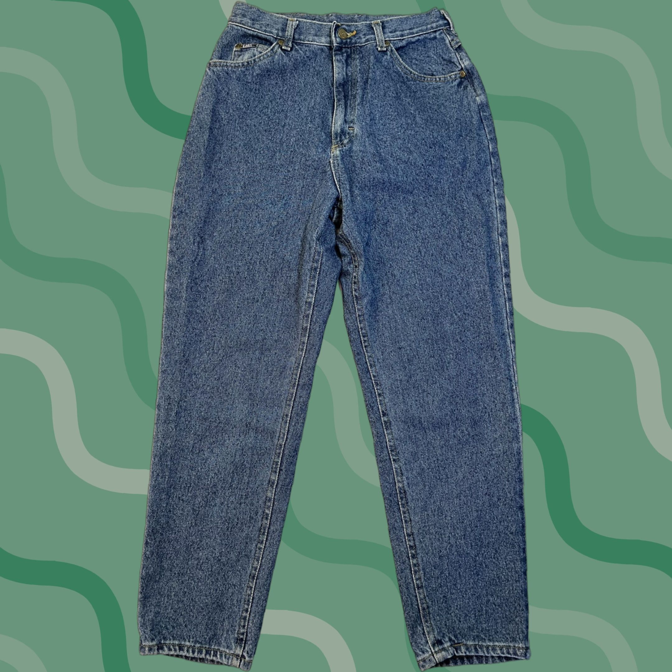 Lee VINTAGE Lee Rider Jeans Womens High Rise Mom Denim Blue 12P Petite 30in Inseam USA 80s 90s Size 34" / US 12 / IT 48 - 1 Thumbnail