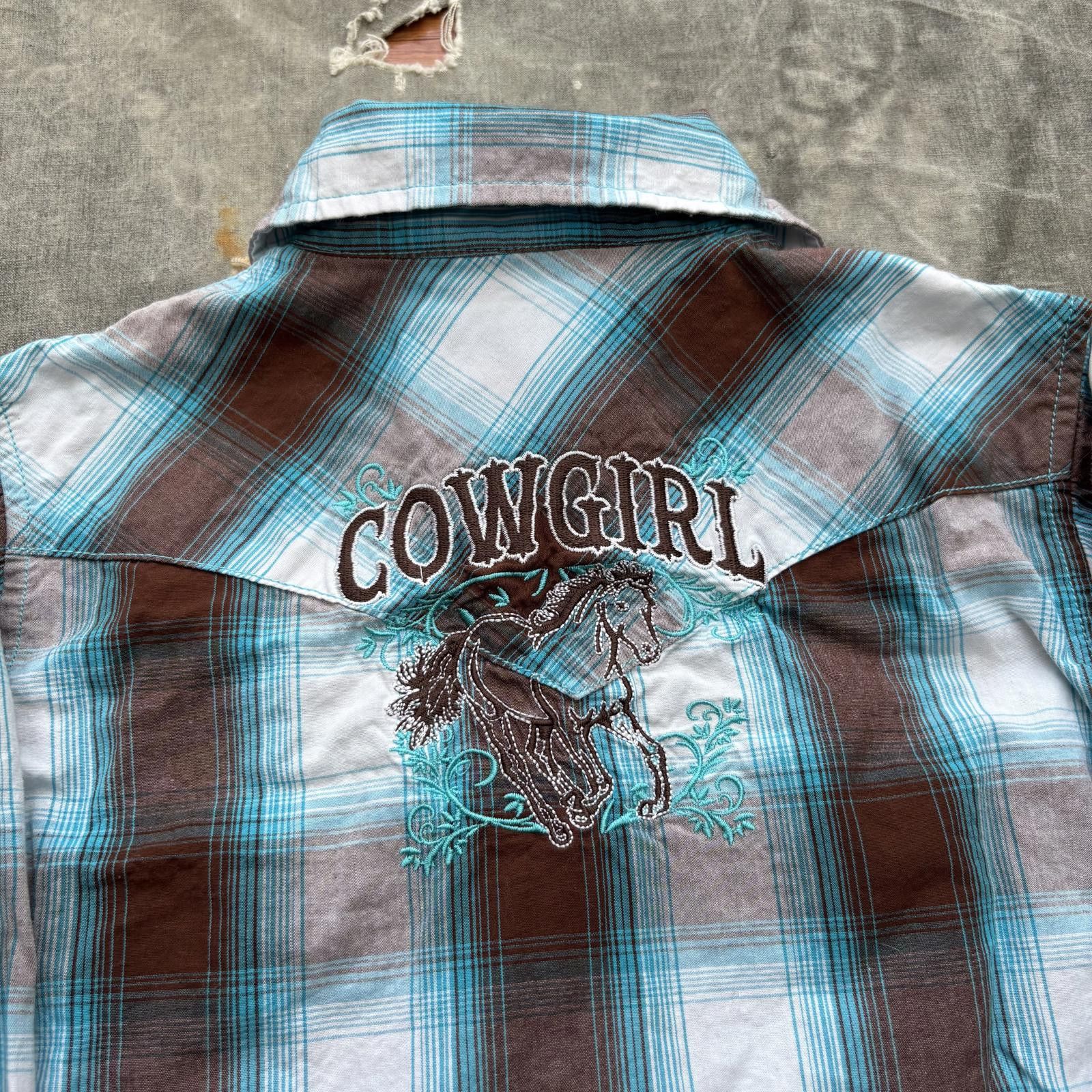 Vintage Vintage Y2K Cowgirl Hardware Pearl Snap Plaid Western Shirt Size S / US 4 / IT 40 - 4 Thumbnail