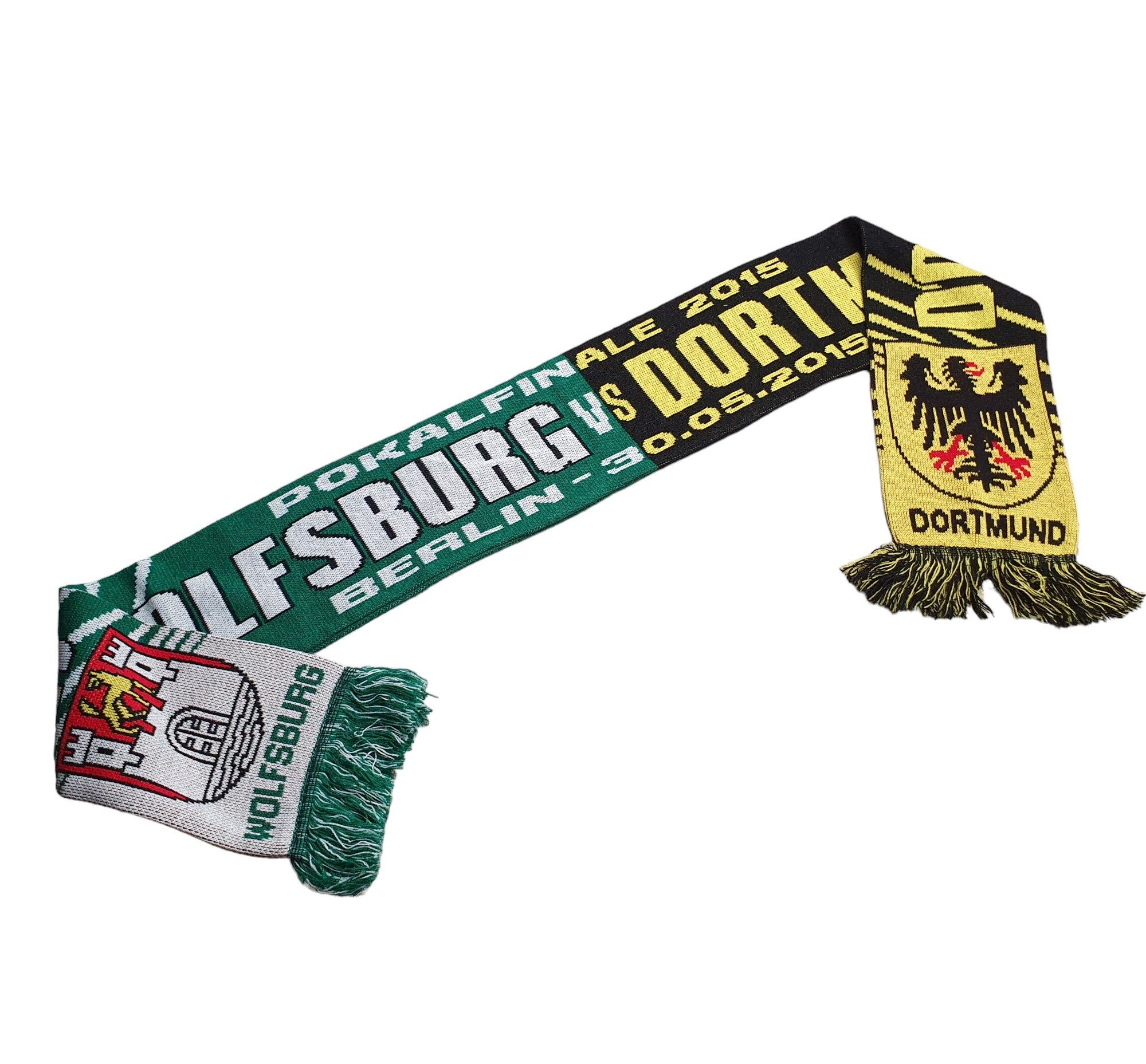 Vintage Scarf VFL Wolfsburg vs BVB Borussia Dortmund 2015 Football Size ONE SIZE - 2 Thumbnail