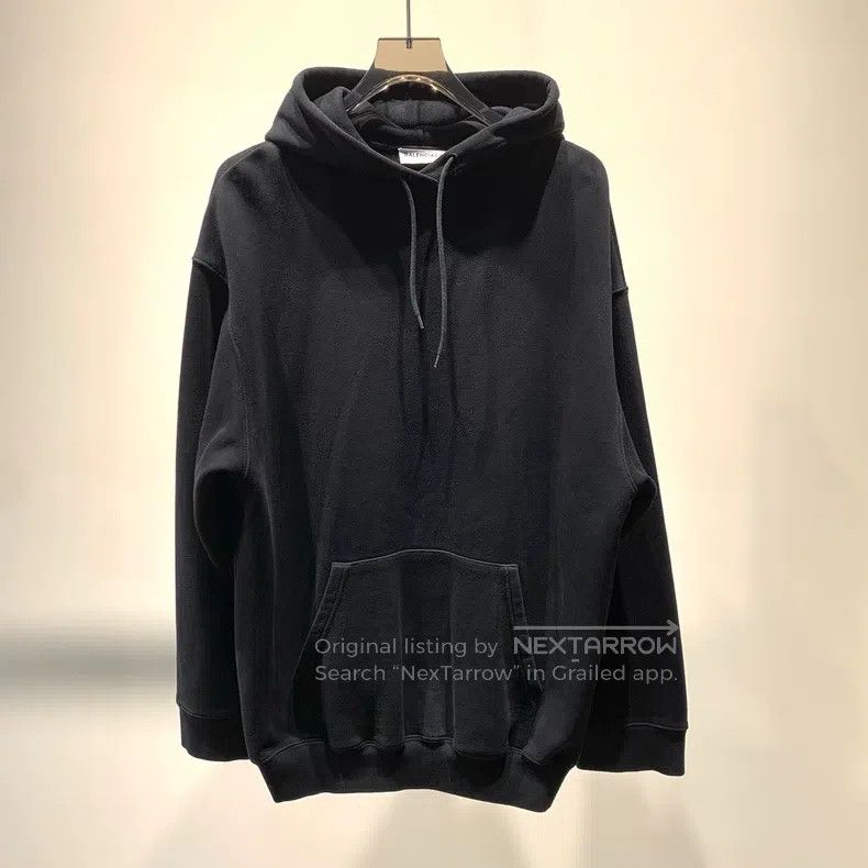 Balenciaga Balenciaga Black Logo Hoodie Sweatshirt Size US S / EU 44-46 / 1 - 1 Thumbnail