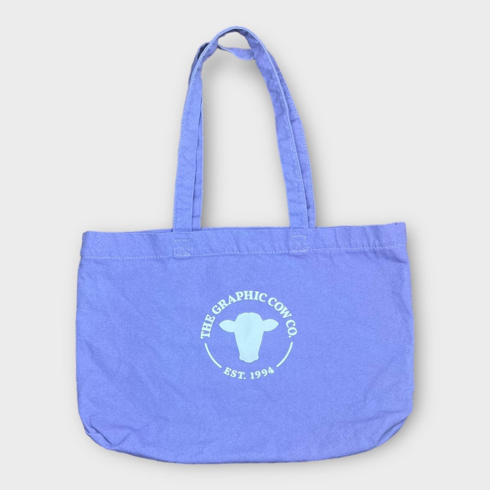 Vintage the graphic cow co small lavender canvas tote logo grailed