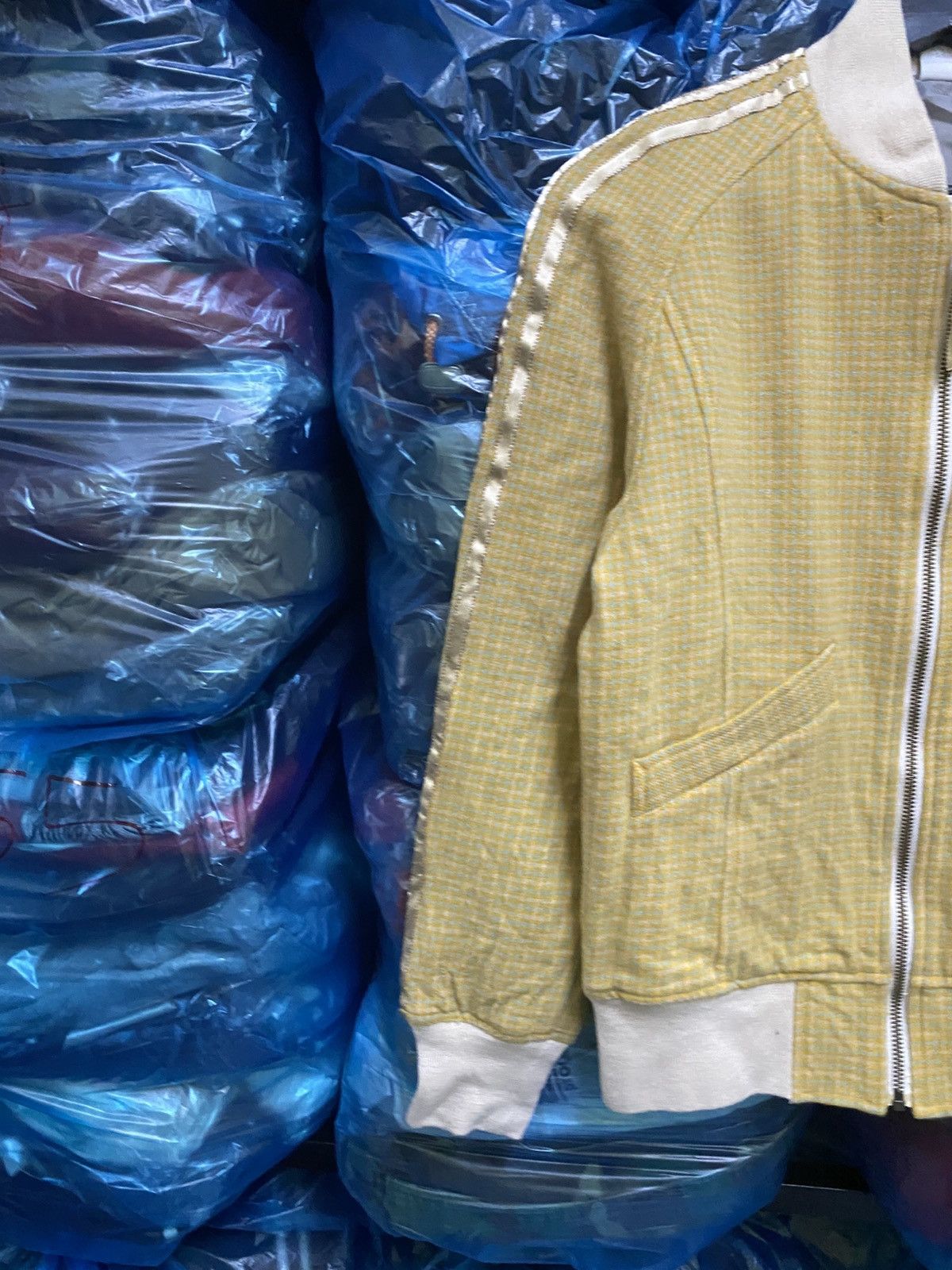 Adidas Vintage Adidas Sample Yellow Houndstooth Track Jacket Size US XS / EU 42 / 0 - 6 Thumbnail