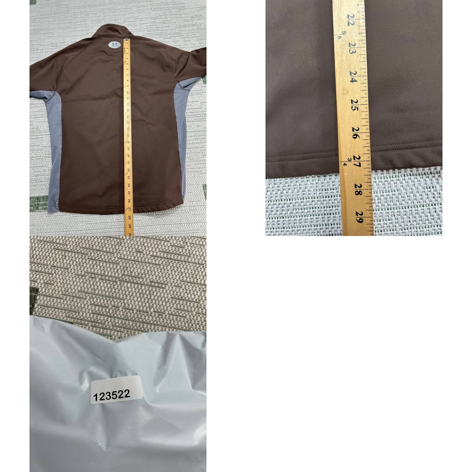Under Armour Under Armour Fleece Sweater Mens Large Brown Colorblock 1/4 Zip Lined Pullover Size US L / EU 52-54 / 3 - 8 Thumbnail