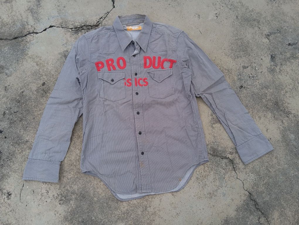 Japanese Brand Product Classics Workwear 👷 Hickory Striped Workshirt 🛠️ Size US M / EU 48-50 / 2 - 2 Thumbnail