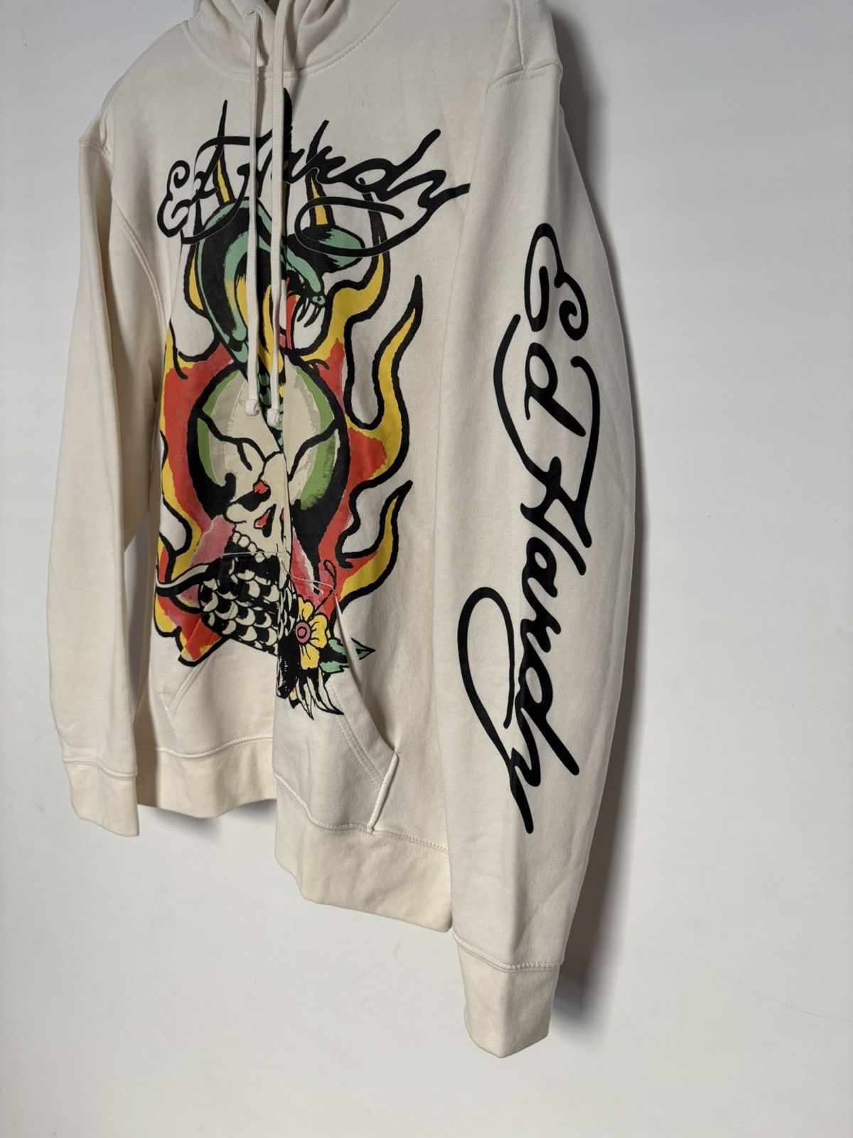 Ed Hardy Ed Hardy Serpent Flame Skull Tattoo Y2K Ivory Hoodie Medium Size US M / EU 48-50 / 2 - 4 Thumbnail