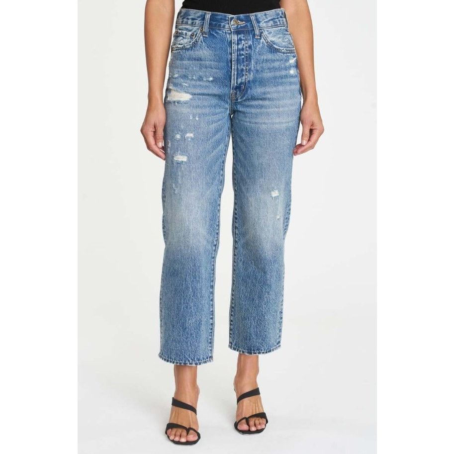 Pistola Pistola Cassie High Rise Straight Crop Distressed Jeans Size 31" - 1 Thumbnail
