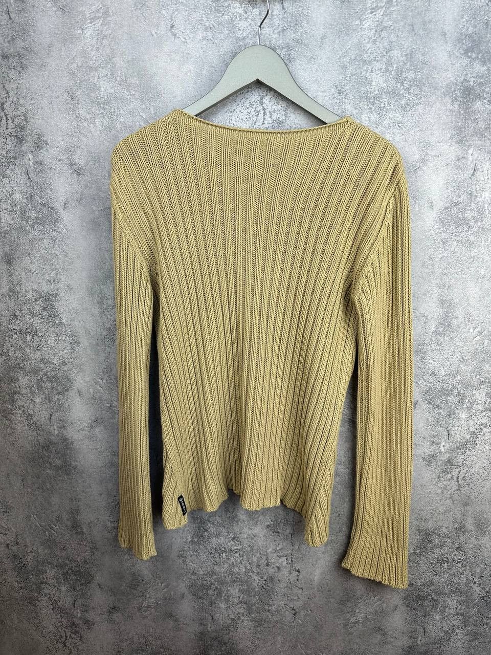 Giorgio Armani Armani Jeans Vintage Ribbed Knit Sweater Beige Round Neck Size L / US 10 / IT 46 - 2 Thumbnail