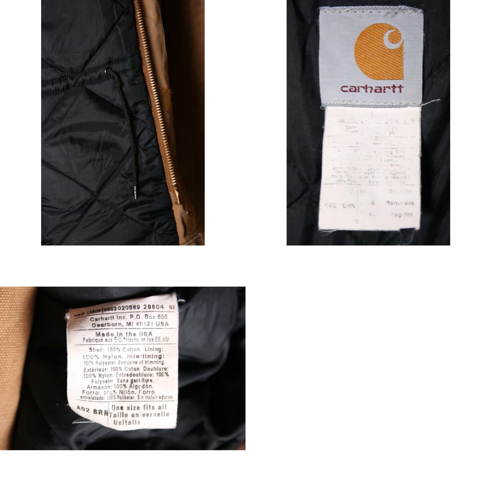 Carhartt VINTAGE Carhartt Jacket Duck Canvas Arctic Quilt Lined Hood Sz. 46R Brown C03BRN A02 46 Regular Mens Size US S / EU 44-46 / 1 - 10 Thumbnail