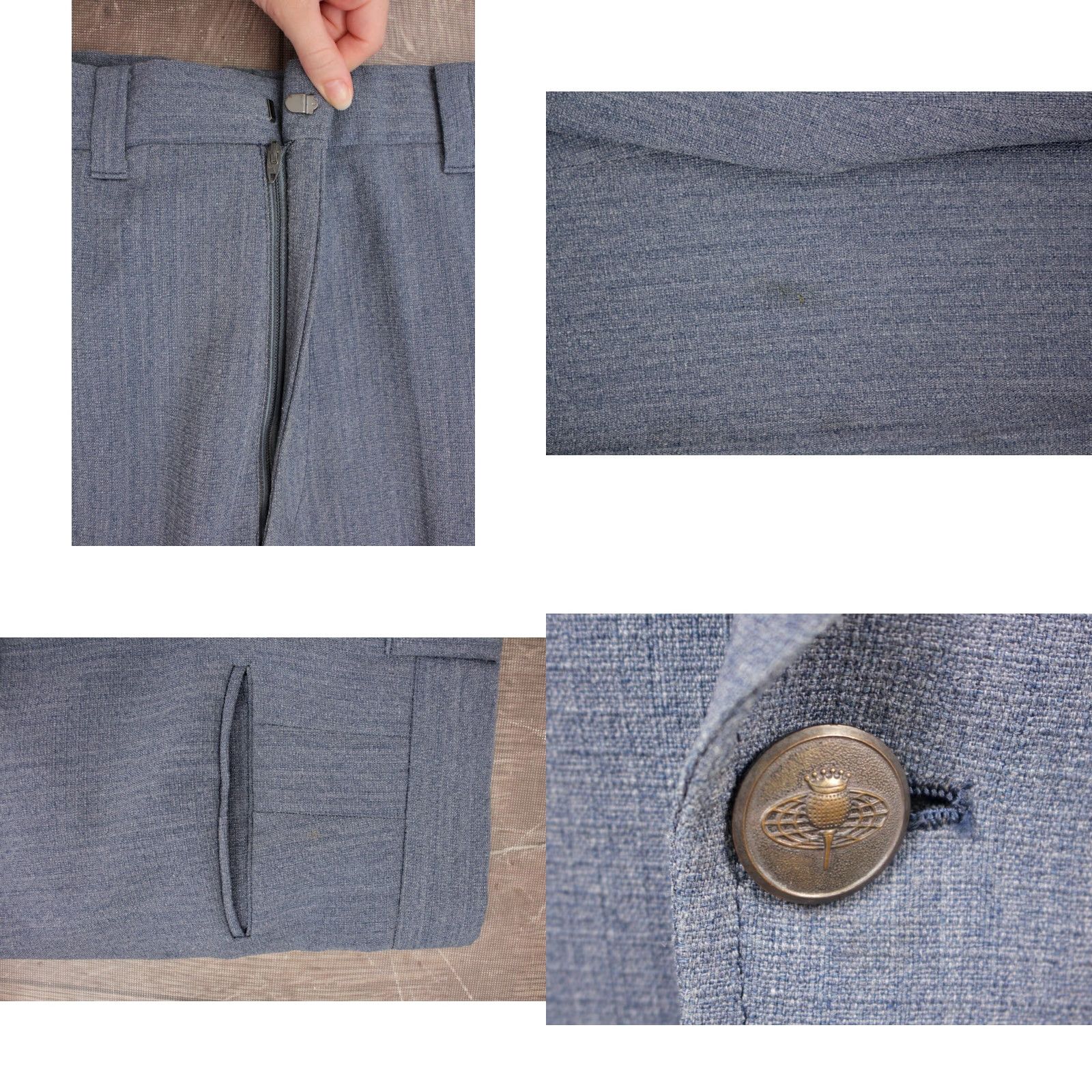 Vintage VINTAGE Mens VTG 70s 2 PC Blue/Grey Leisure Suit Sz M 1970s Disco Polyester Mens Size 40R - 9 Thumbnail