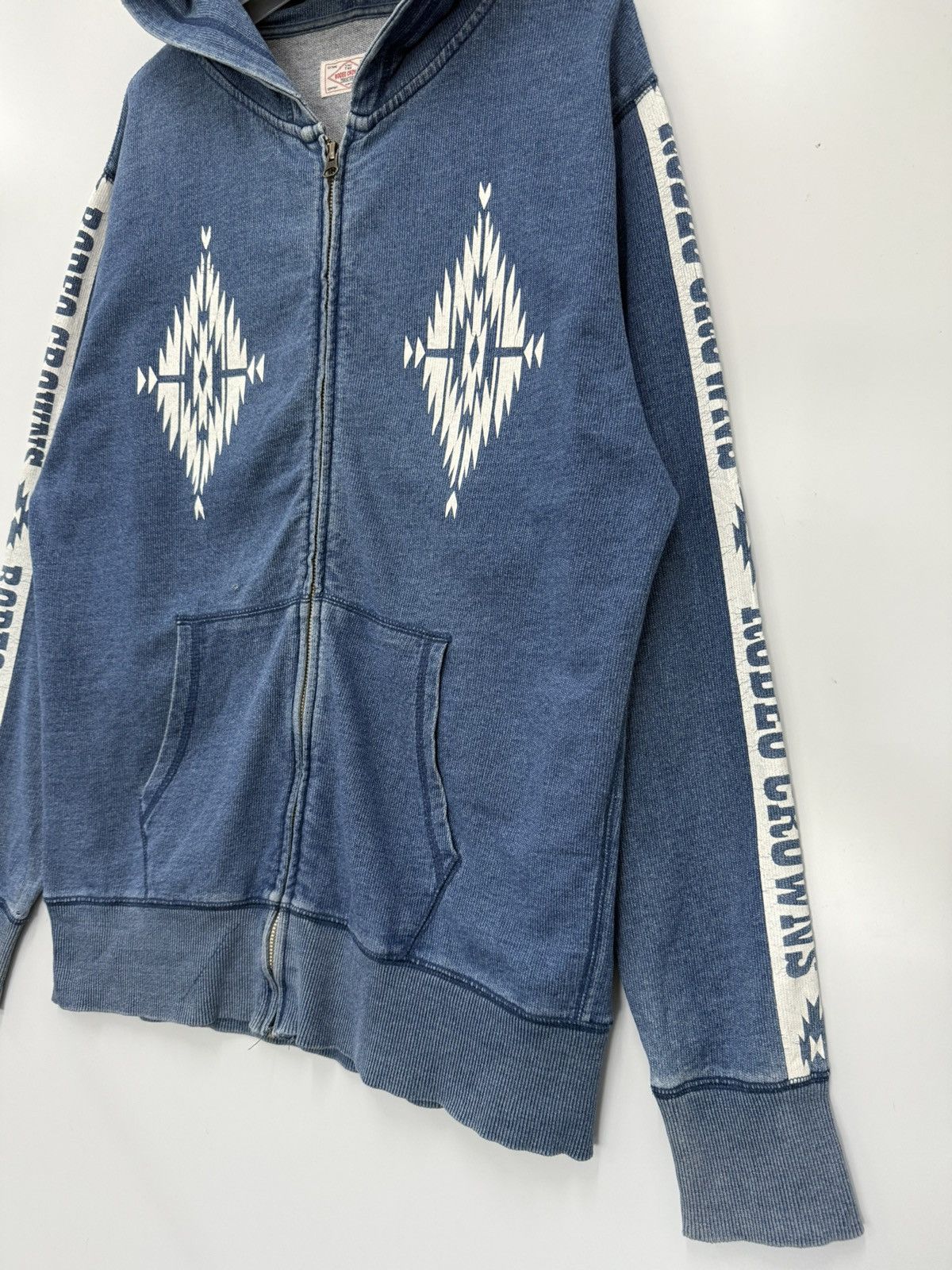 Native 🔥 Rodeo Crown Japan indigo Blue Navajo Sweat Hoodie -L Size L / US 10 / IT 46 - 2 Thumbnail
