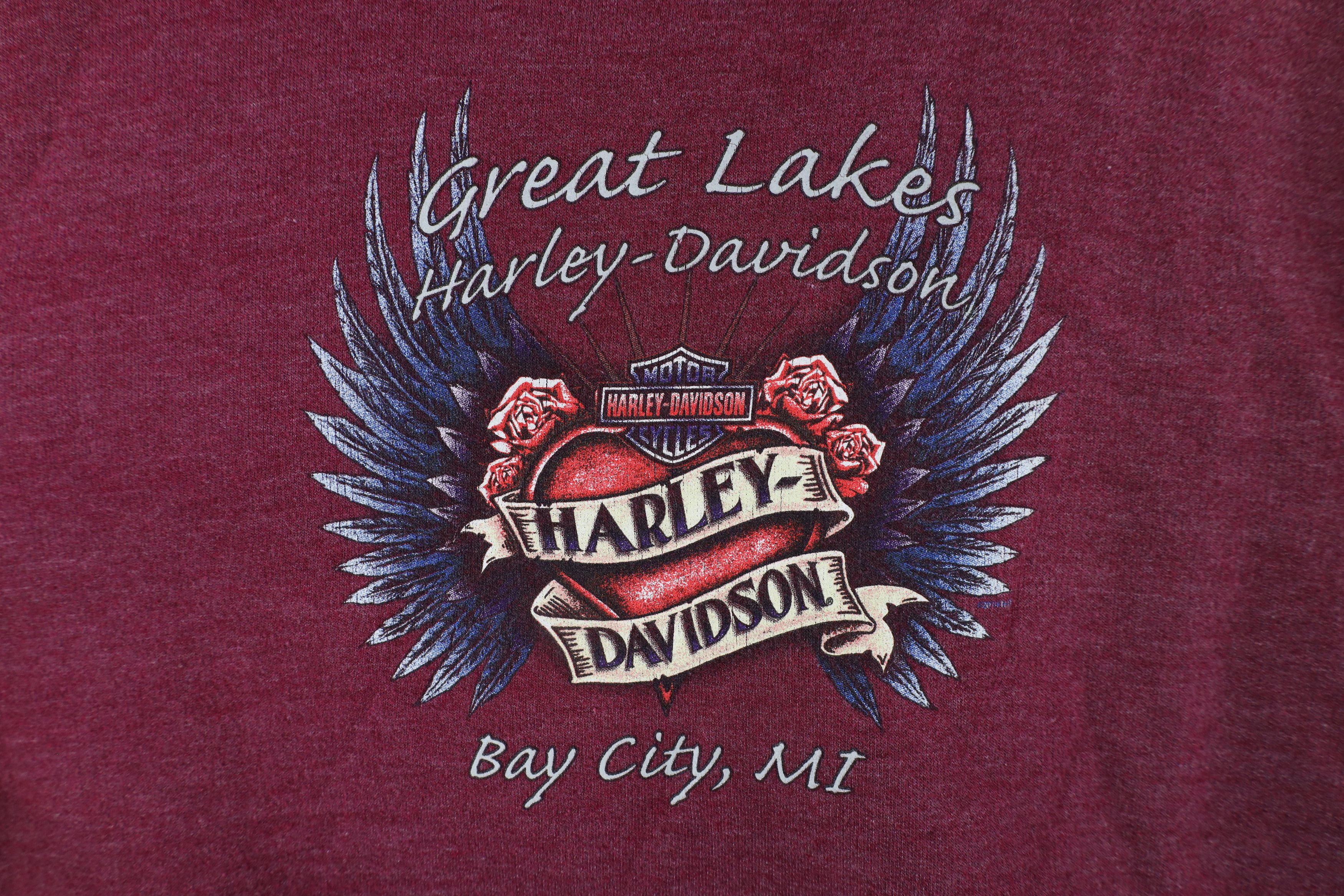 Harley Davidson × Vintage Y2K Harley Davidson Out Rose Flower Heart Hoodie Purple Size XL / US 12-14 / IT 48-50 - 8 Thumbnail