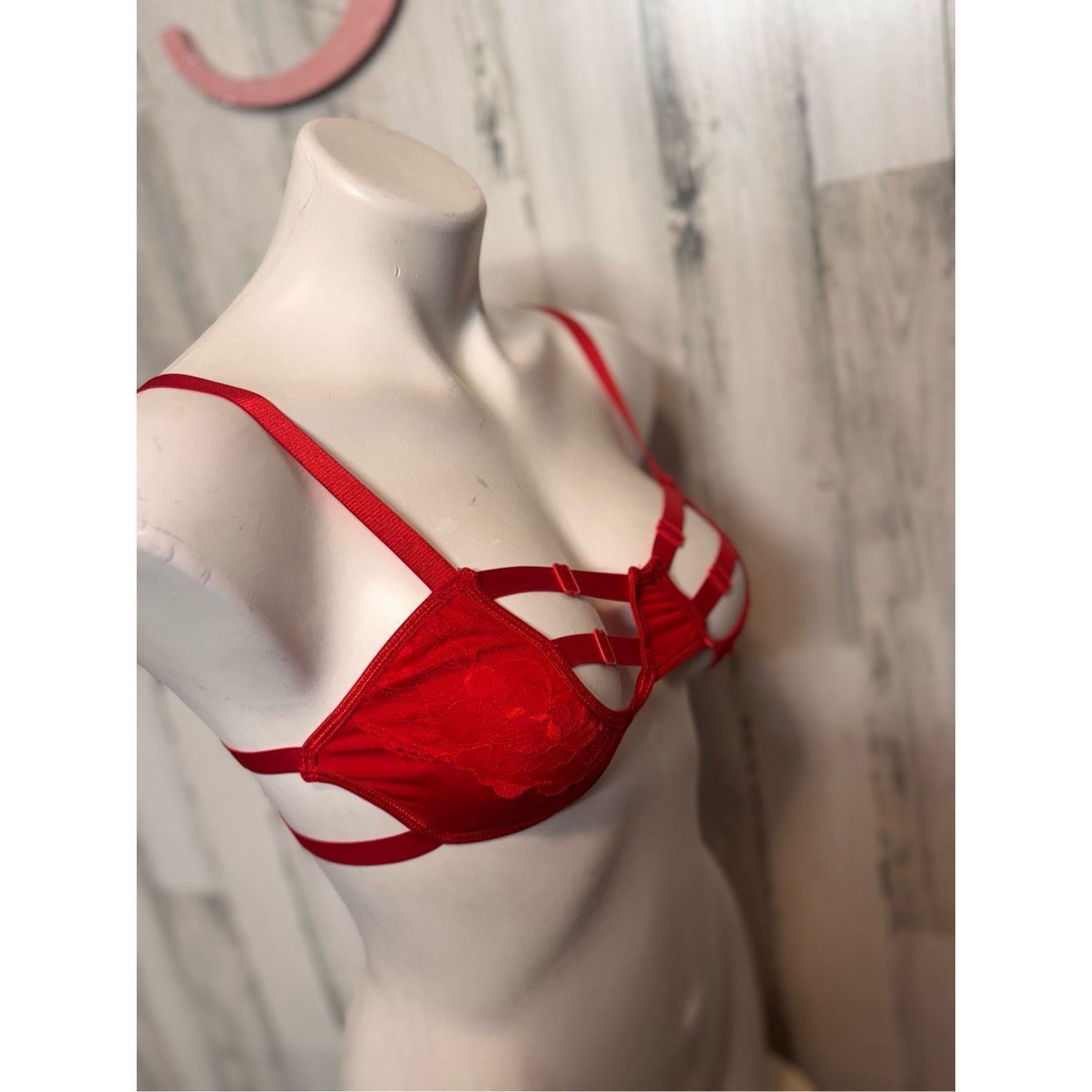 Other PrettyLittleThing Red Strappy Cutout Bra - Size S Size ONE SIZE - 6 Thumbnail