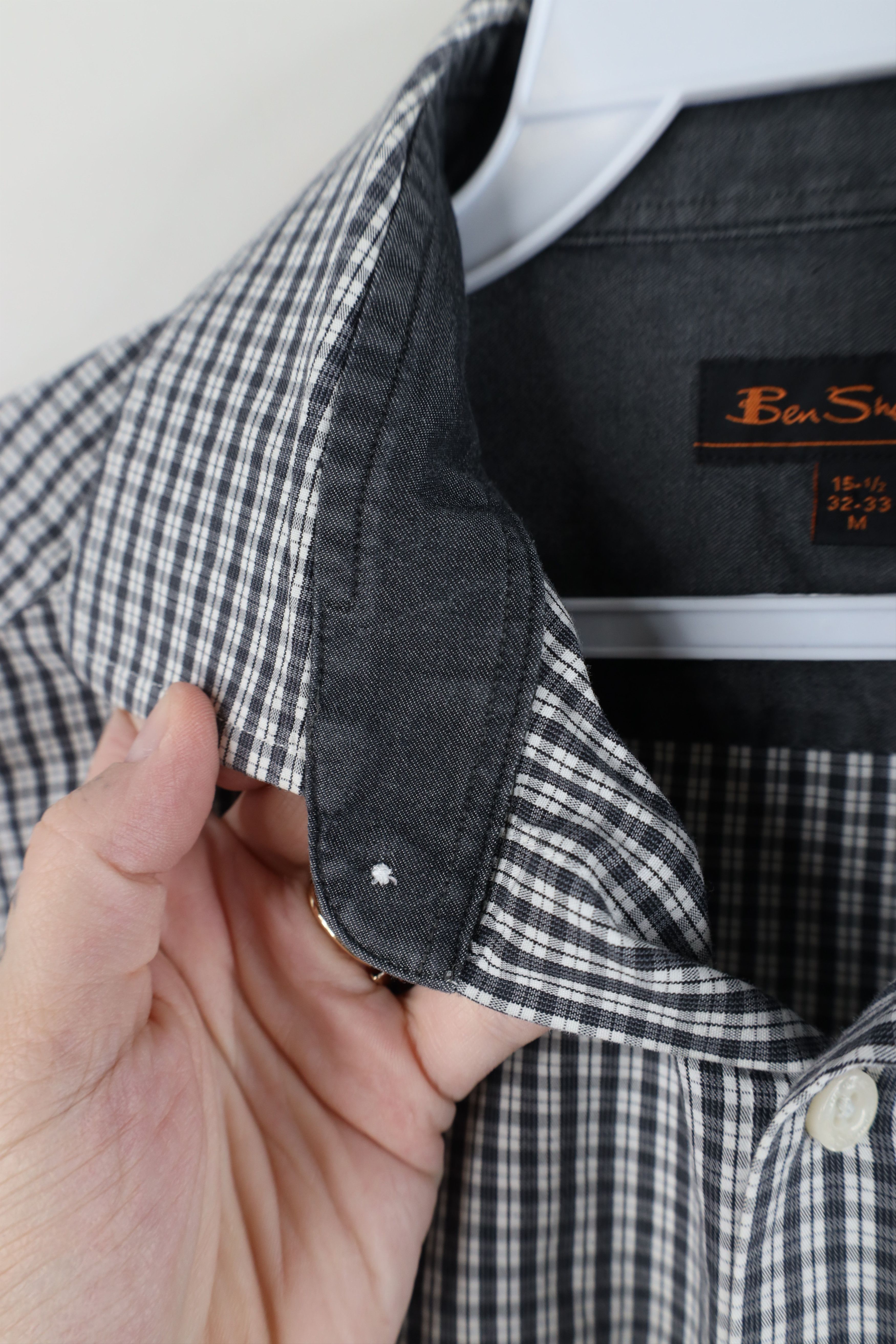 Ben Sherman Ben Sherman Faded Collared Button Shirt Black Plaid Cotton Size US M / EU 48-50 / 2 - 8 Thumbnail