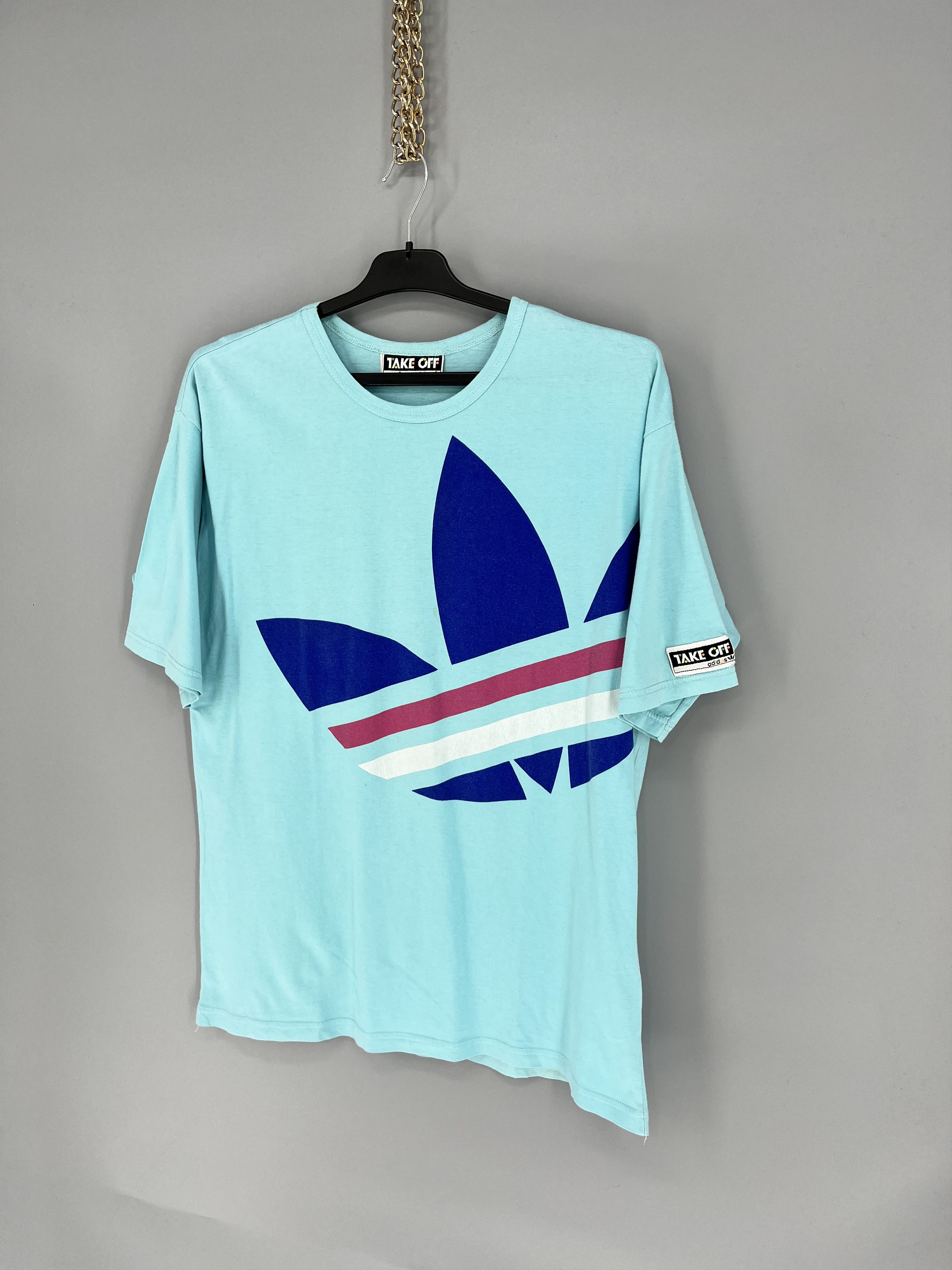 Adidas 90s Vintage Adidas Take Off Big Logo tee shirt Size US M / EU 48-50 / 2 - 3 Thumbnail