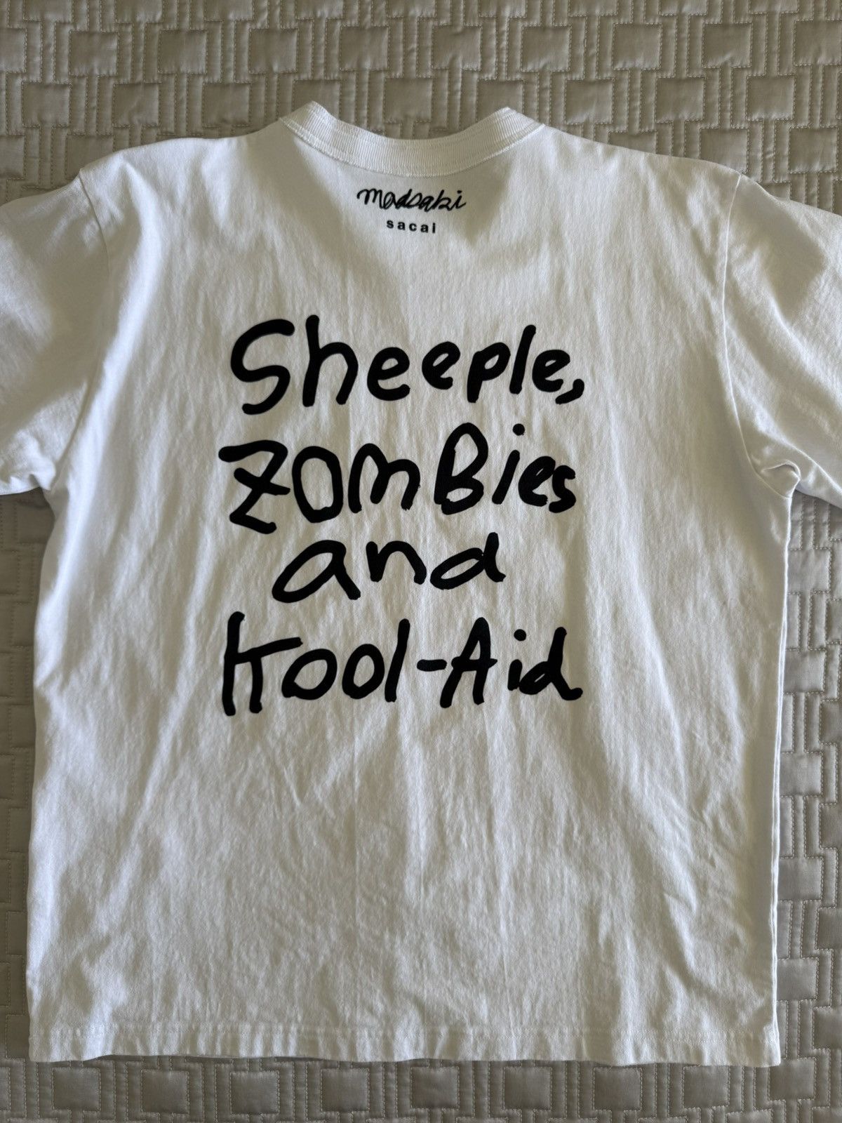 Sacai Sacai Madsaki White Embroidery Slogan T-shirt Size 3 L Size US L / EU 52-54 / 3 - 1 Thumbnail
