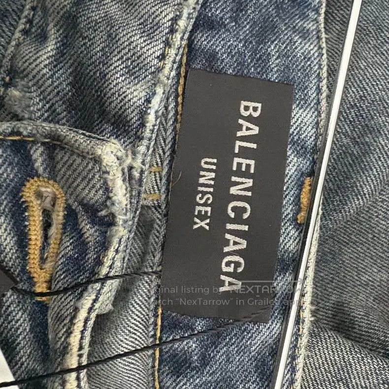 Balenciaga 23FW Distressed Muddy Jeans.