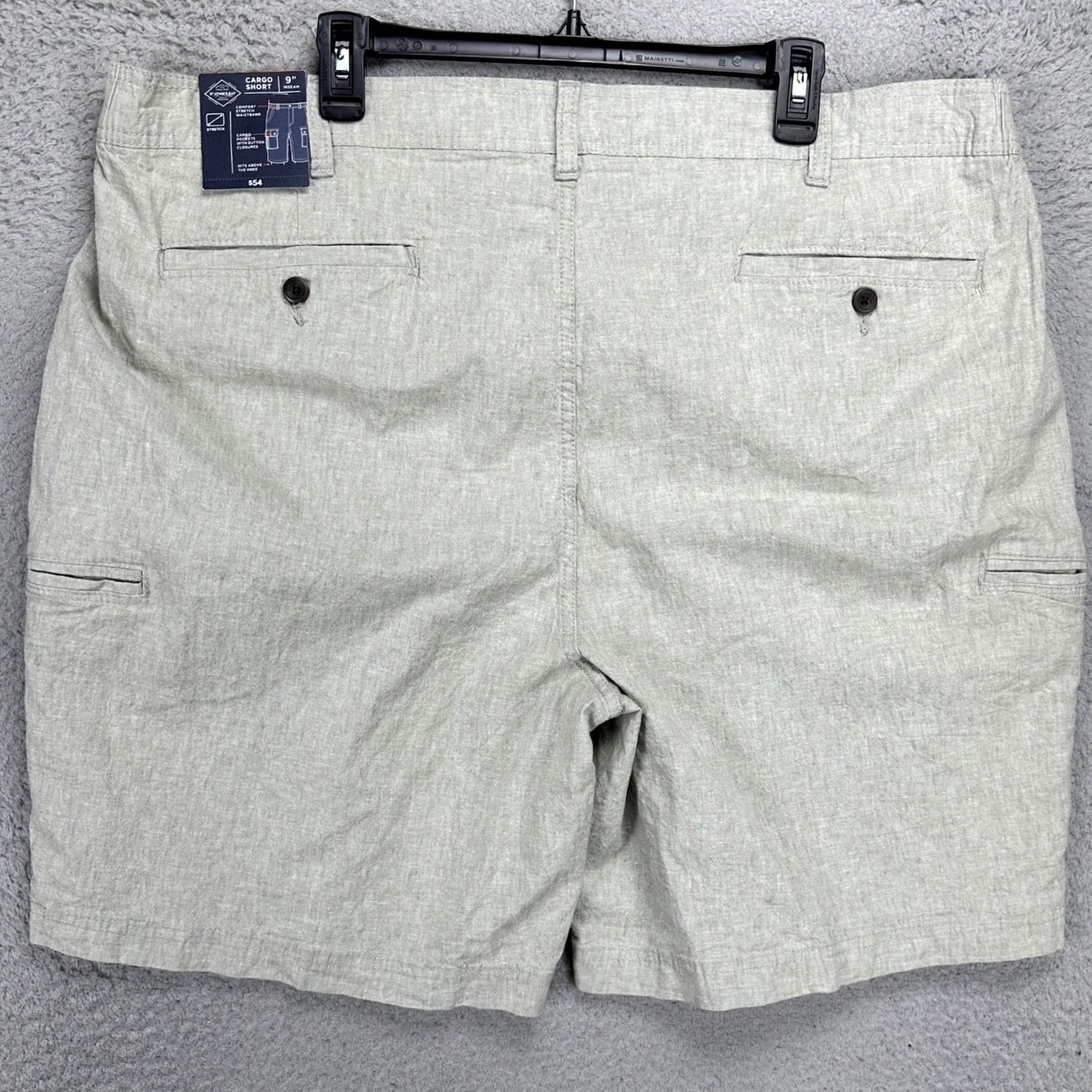 Vintage St. John's Bay Mens Cargo Shorts 44X9 Khaki Stretchable Waist Casual Pockets NEW Size US 44 / EU 60 - 3 Thumbnail