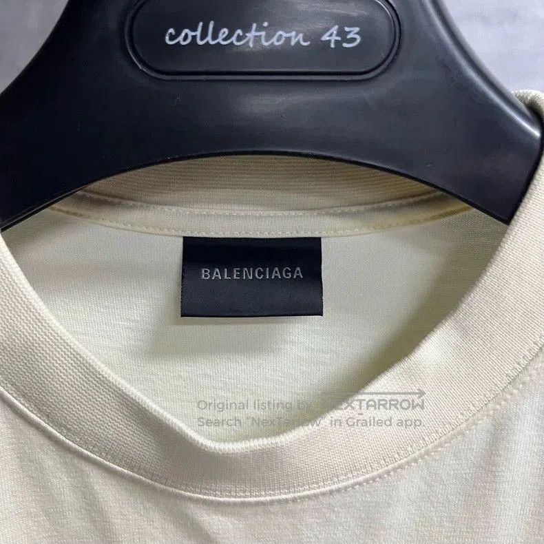 Balenciaga Balenciaga Beige Logo Print Short Sleeve T-shirt. Size US XXS / EU 40 - 3 Thumbnail