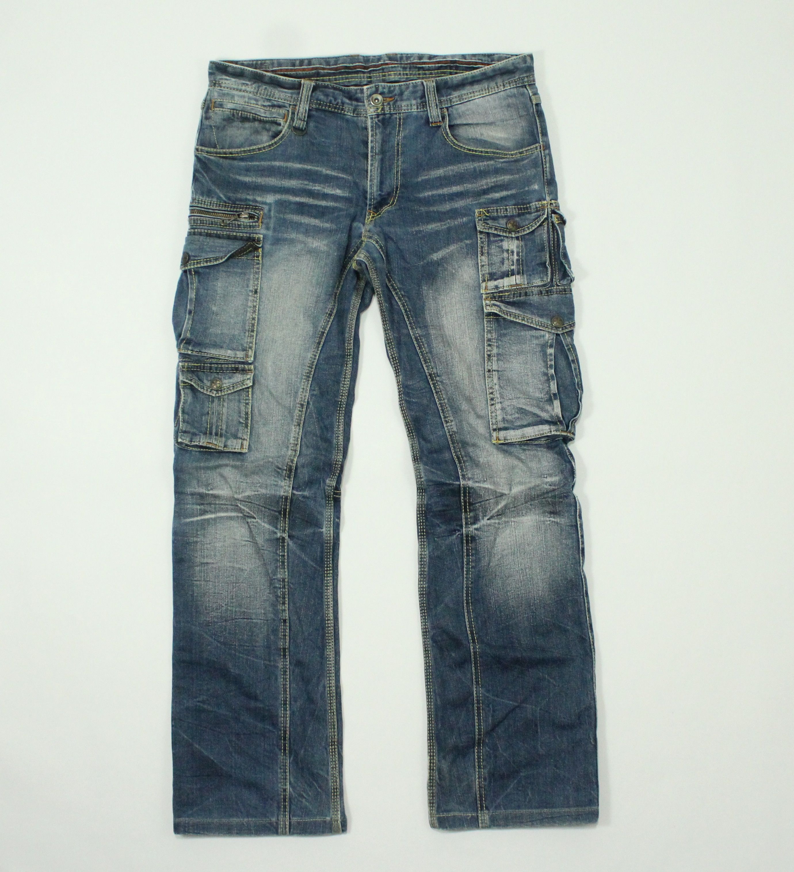 If Six Was Nine SICK 🔥 13 Pockets NICOLE CLUB FOR MEN Denim Stretchy Size US 33 - 2 Thumbnail