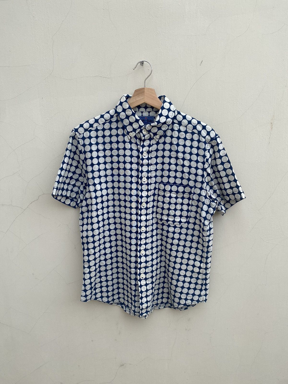 2000s Blue Blue Japan - Pure Indigo Dye Polkadot Shirt