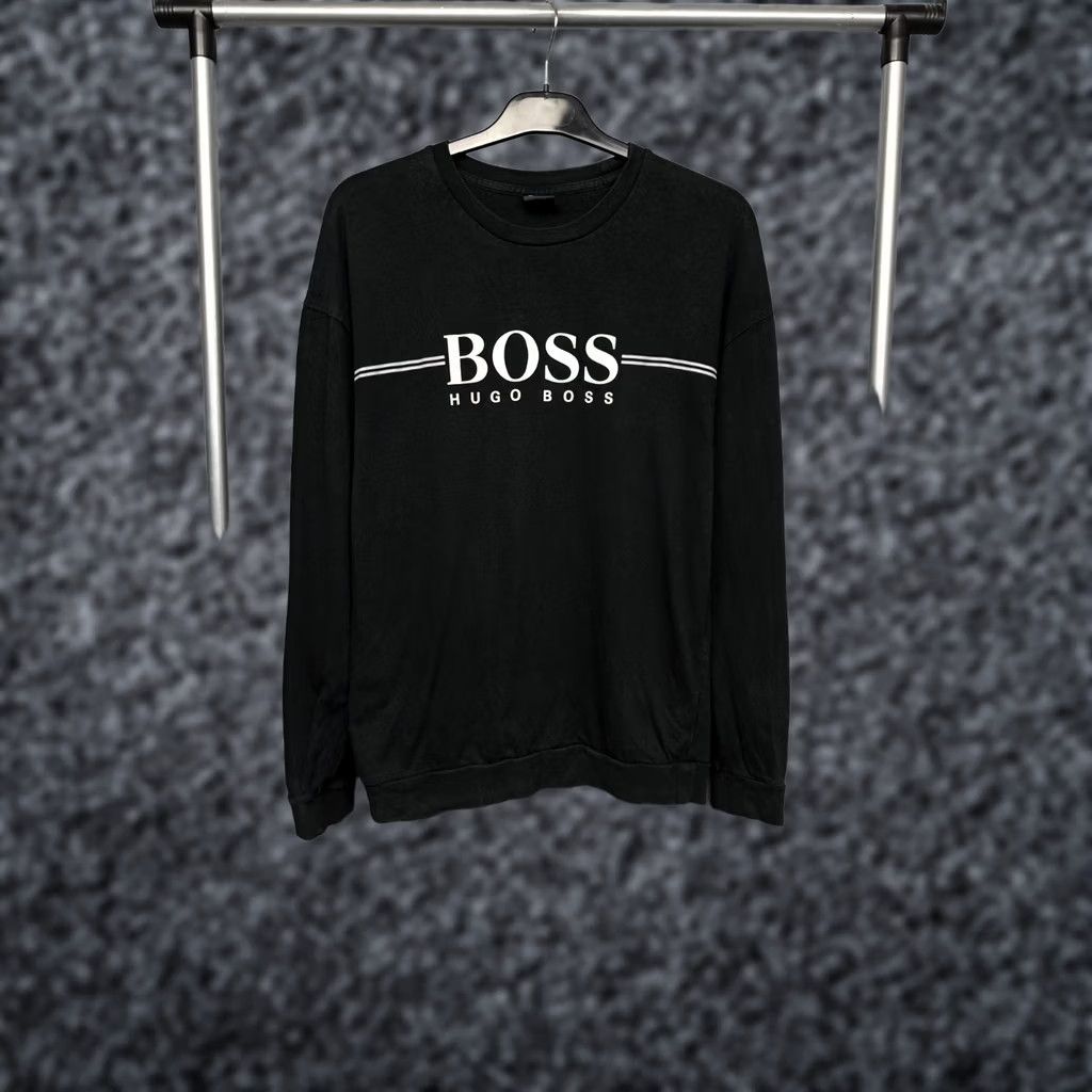 Hugo Boss Hugo Boss Mens Sweatshirt Crew Neck Size S Black Cotton Logo Pullover Long Sleeve Shirt Mens Size US S / EU 44-46 / 1 - 1 Thumbnail