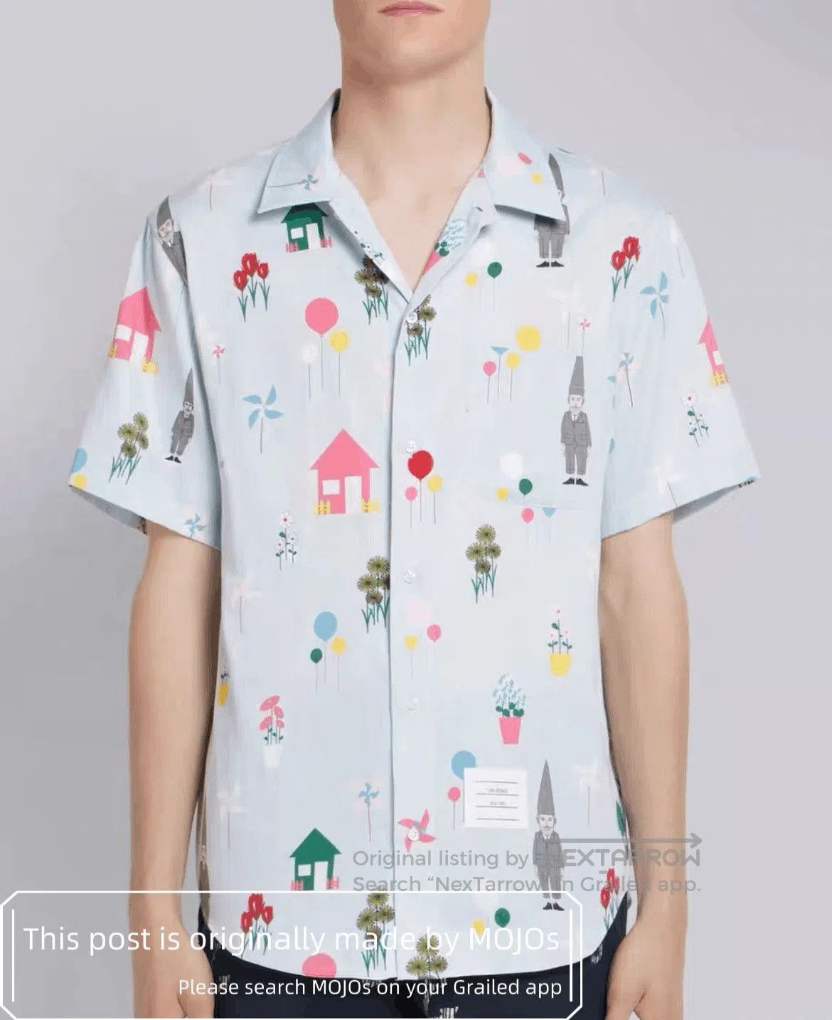 Thom Browne Sz 0 Thom Browne Fairy Painting S/S Blue Shirt. Size US XS / EU 42 / 0 - 6 Thumbnail
