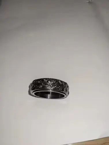 Other Black Color The Eyes Engraved Ring (Size 7-13) Size ONE SIZE - 3 Thumbnail