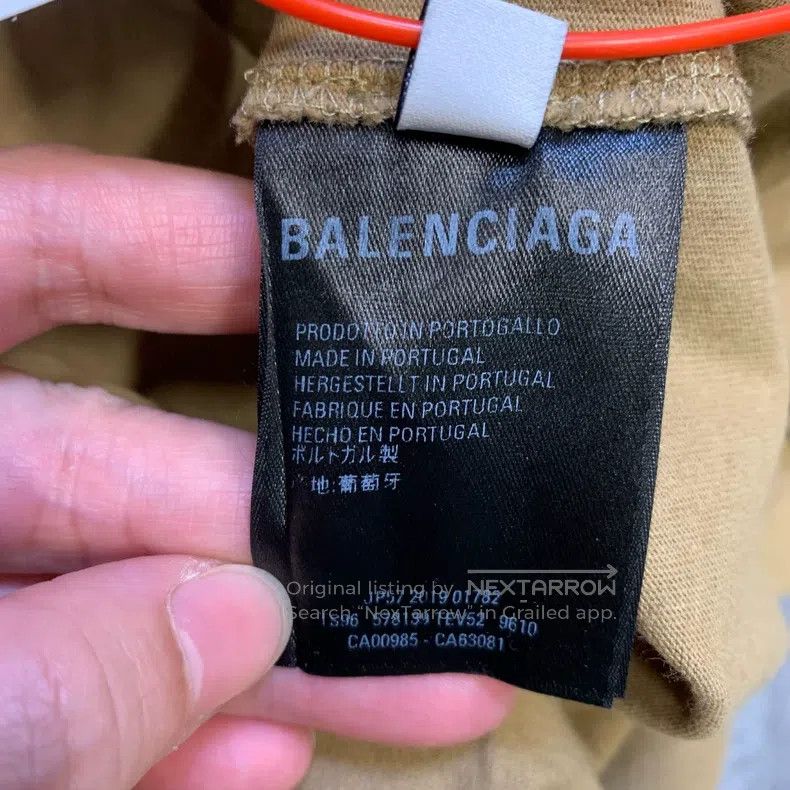Balenciaga Balenciaga Khaki Wheat Pattern Short Sleeve Size US XS / EU 42 / 0 - 7 Thumbnail