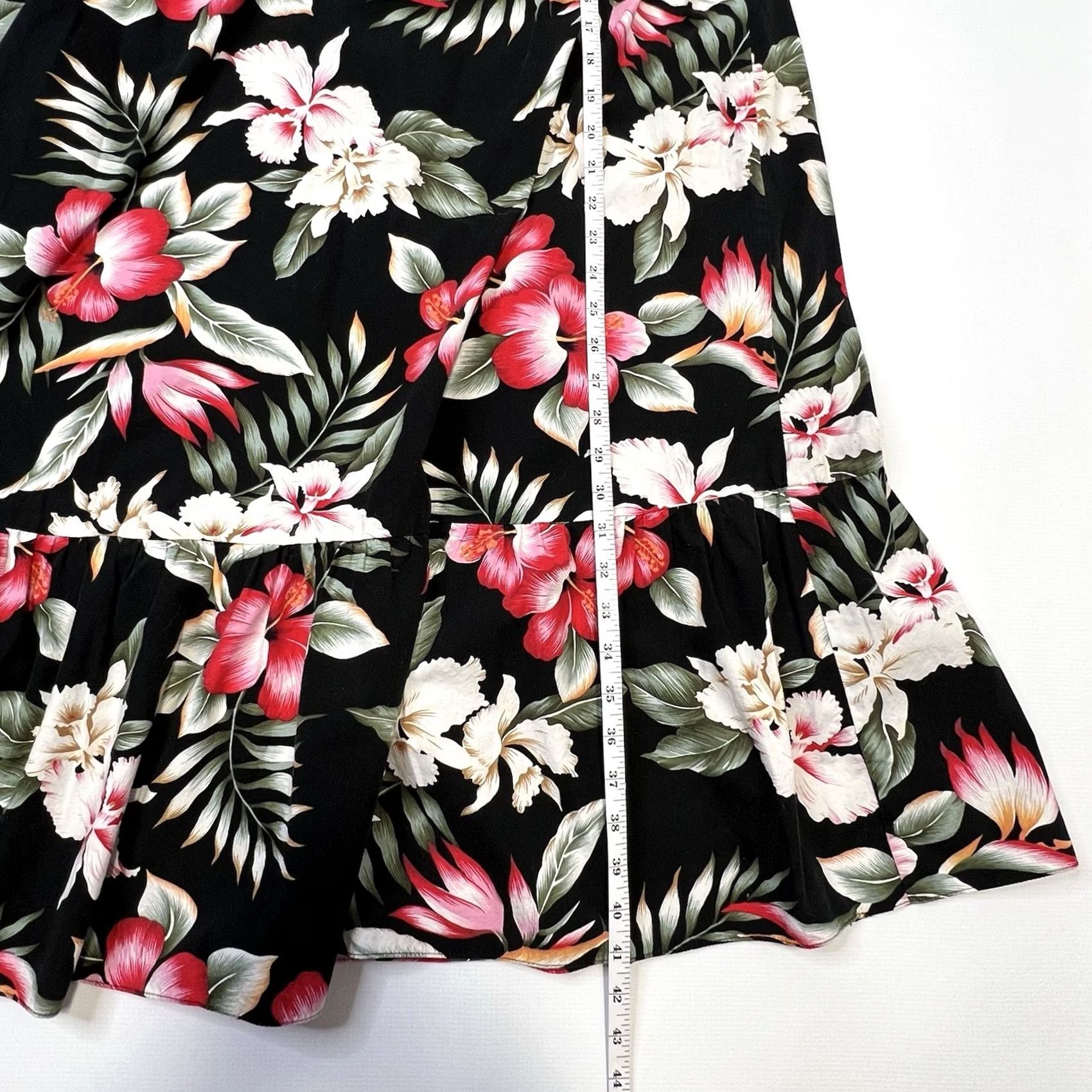 Vintage Vintage KY'S Women's Muumuu Hawaiian Midi Dress Cotton Black Floral Large Size L / US 10 / IT 46 - 5 Thumbnail