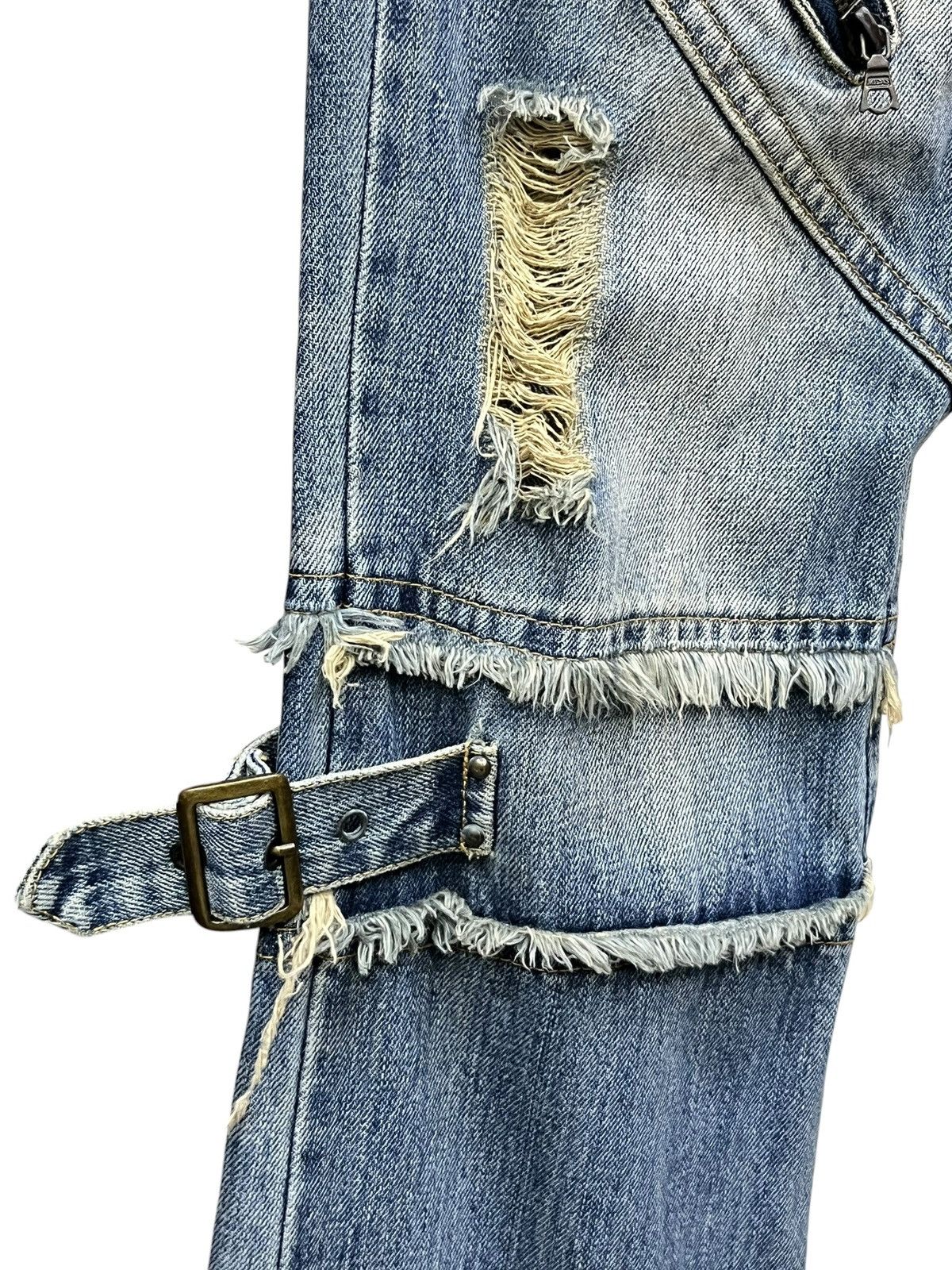 Japanese Brand 🔥Ultra Rare MIDAS Bondage Multi Zip Flare Punk Denim Japan Size US 31 - 9 Thumbnail